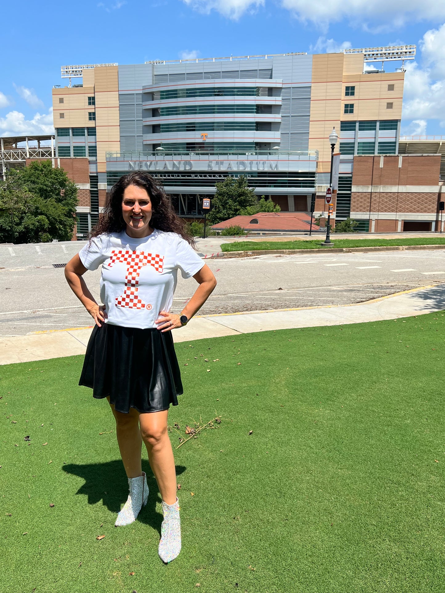 Sequin Checkerboard Power T Tee