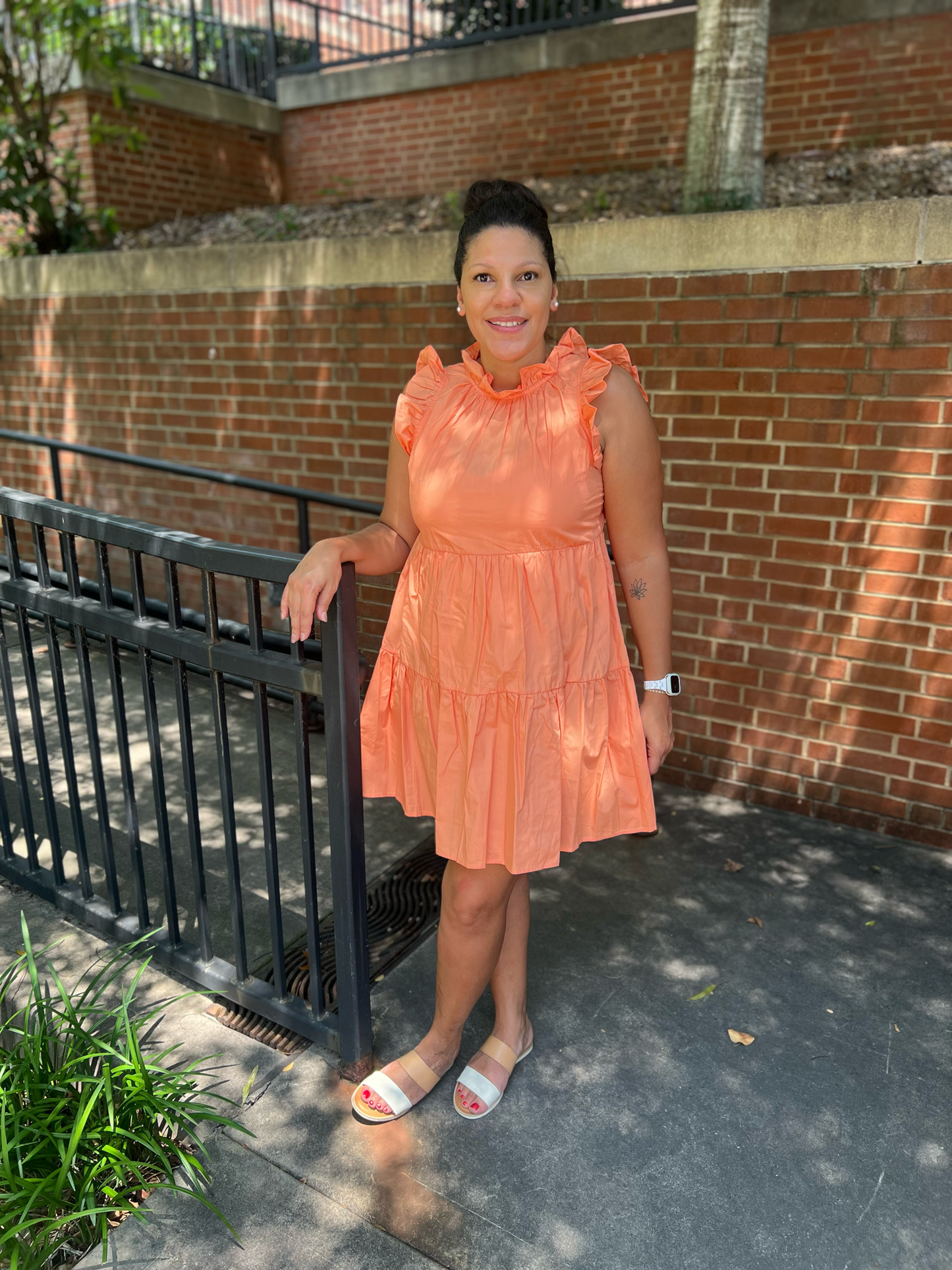 Bet On It Orange Tiered Dress