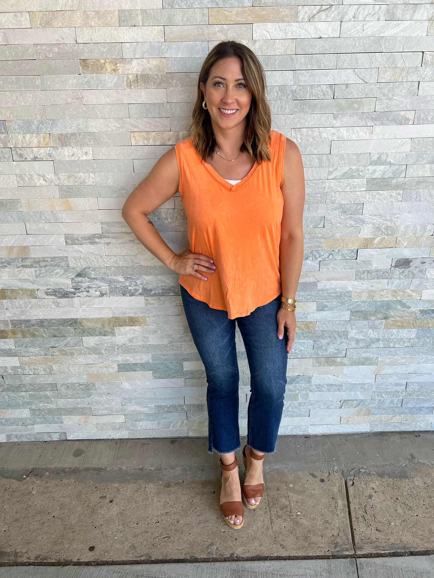 . Darling Days V Neck Tank Top