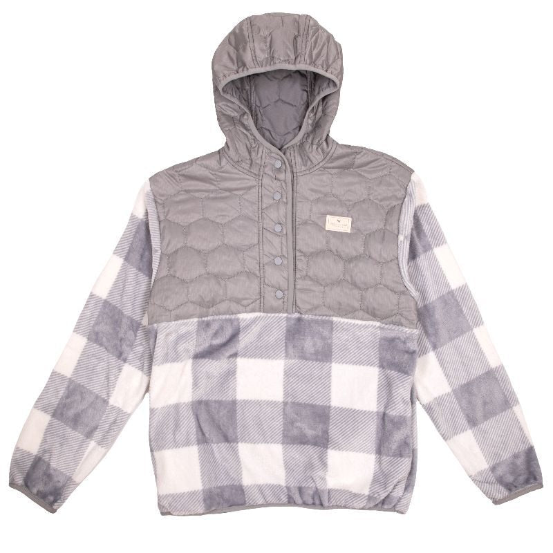 Load image into Gallery viewer, Plaid Grey Furry Hoodie
