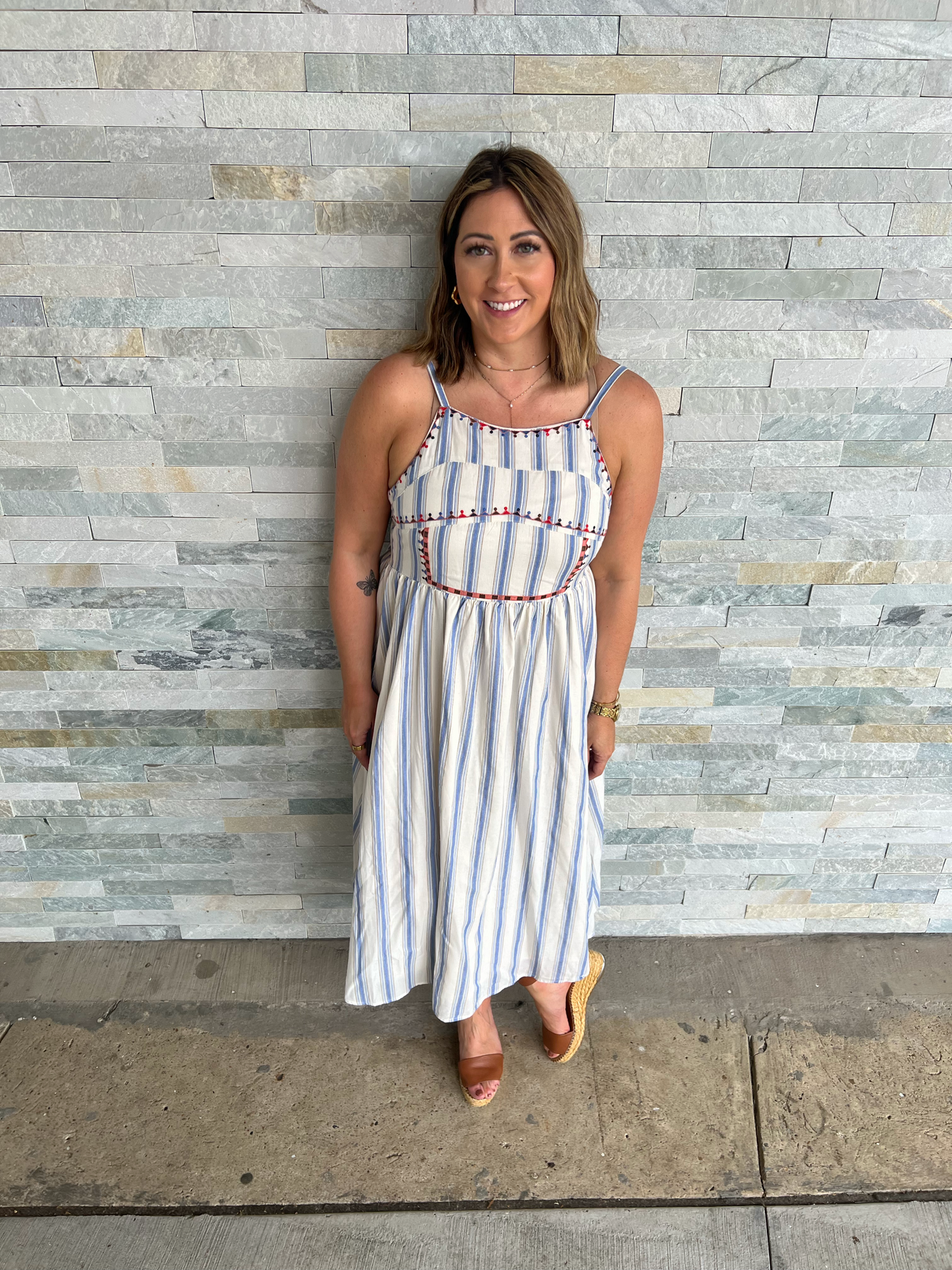 Fun Times Blue Stripe Dress