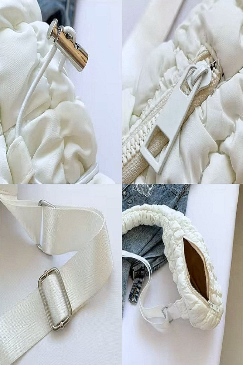. QUILTED PUFFY CROSSBODY SLING BAG