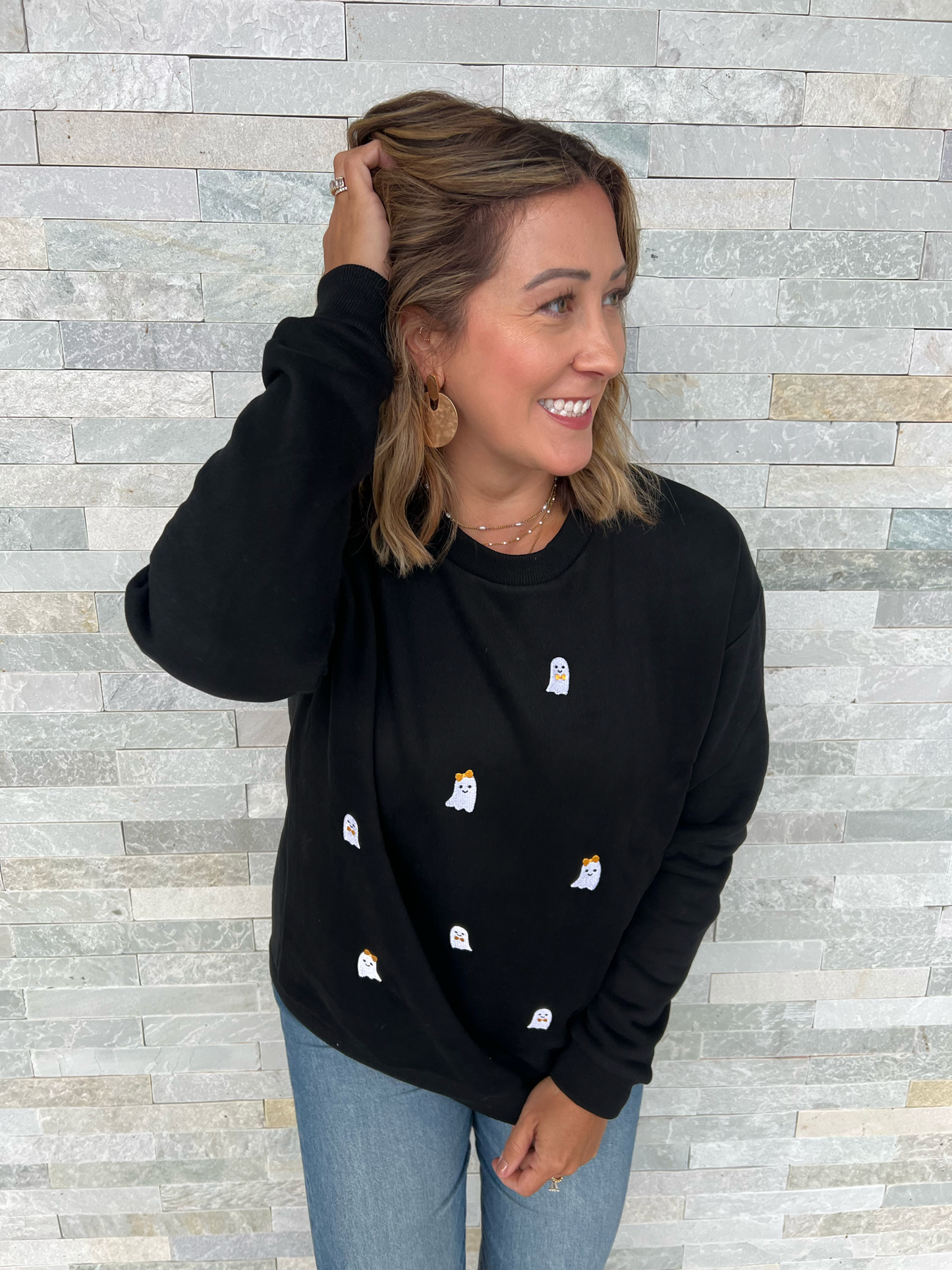 . Dilara Ghost Crew Sweatshirt by Simply Southern