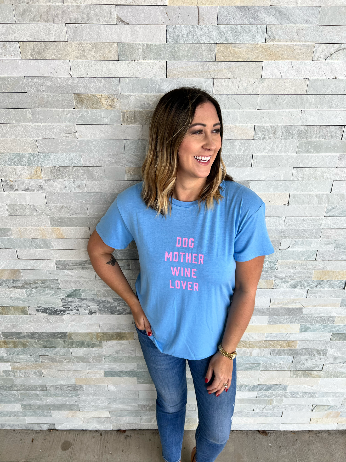 Dog Mother, Wine Lover Tee