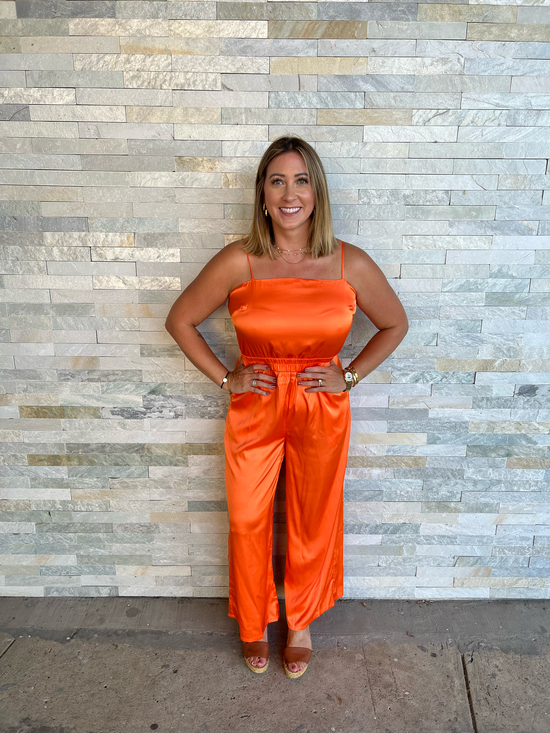 Go Vols Satin Elastic Waist Jumpsuit