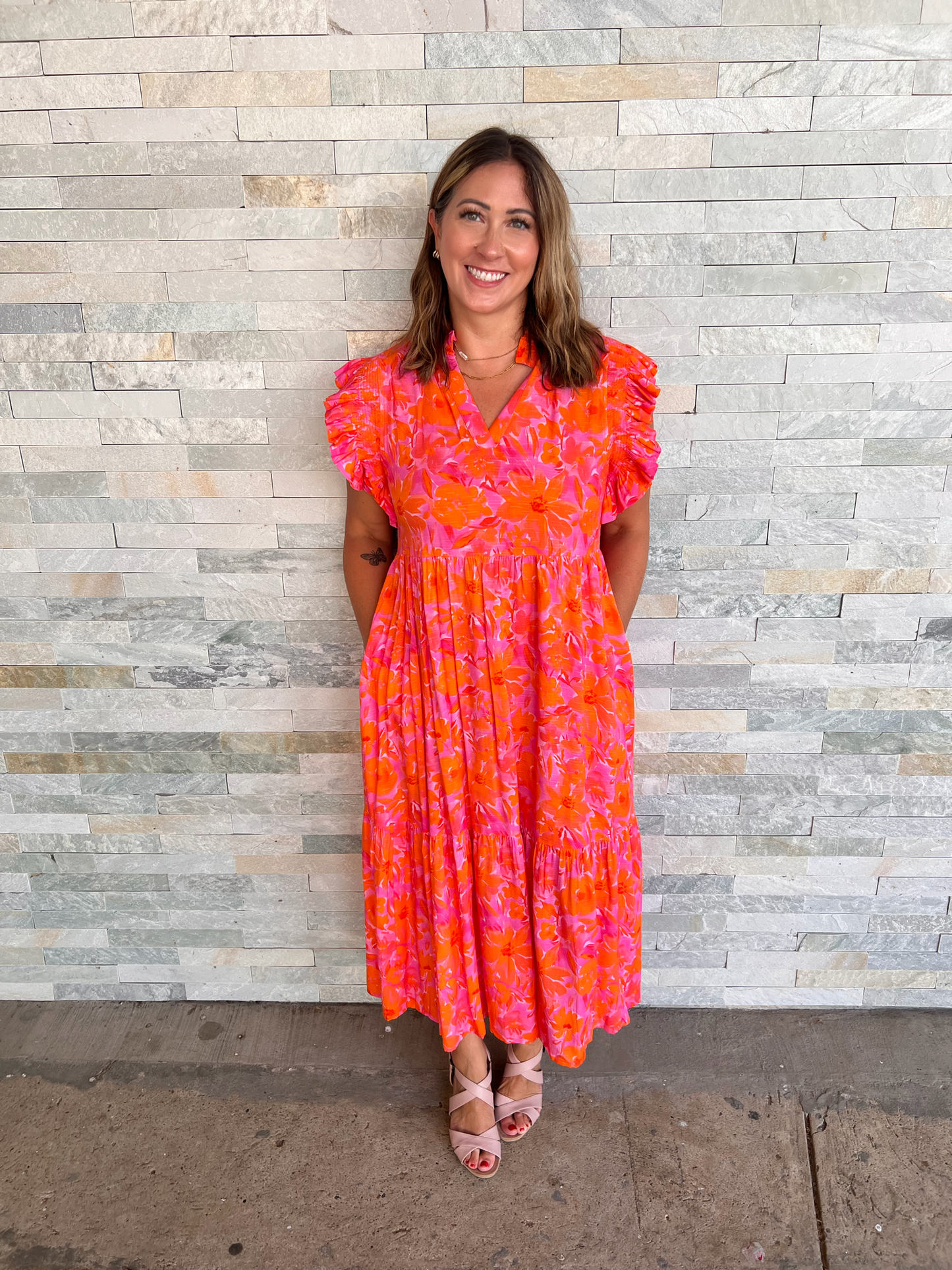 Creamsicle Dreams Orange and Pink Dress