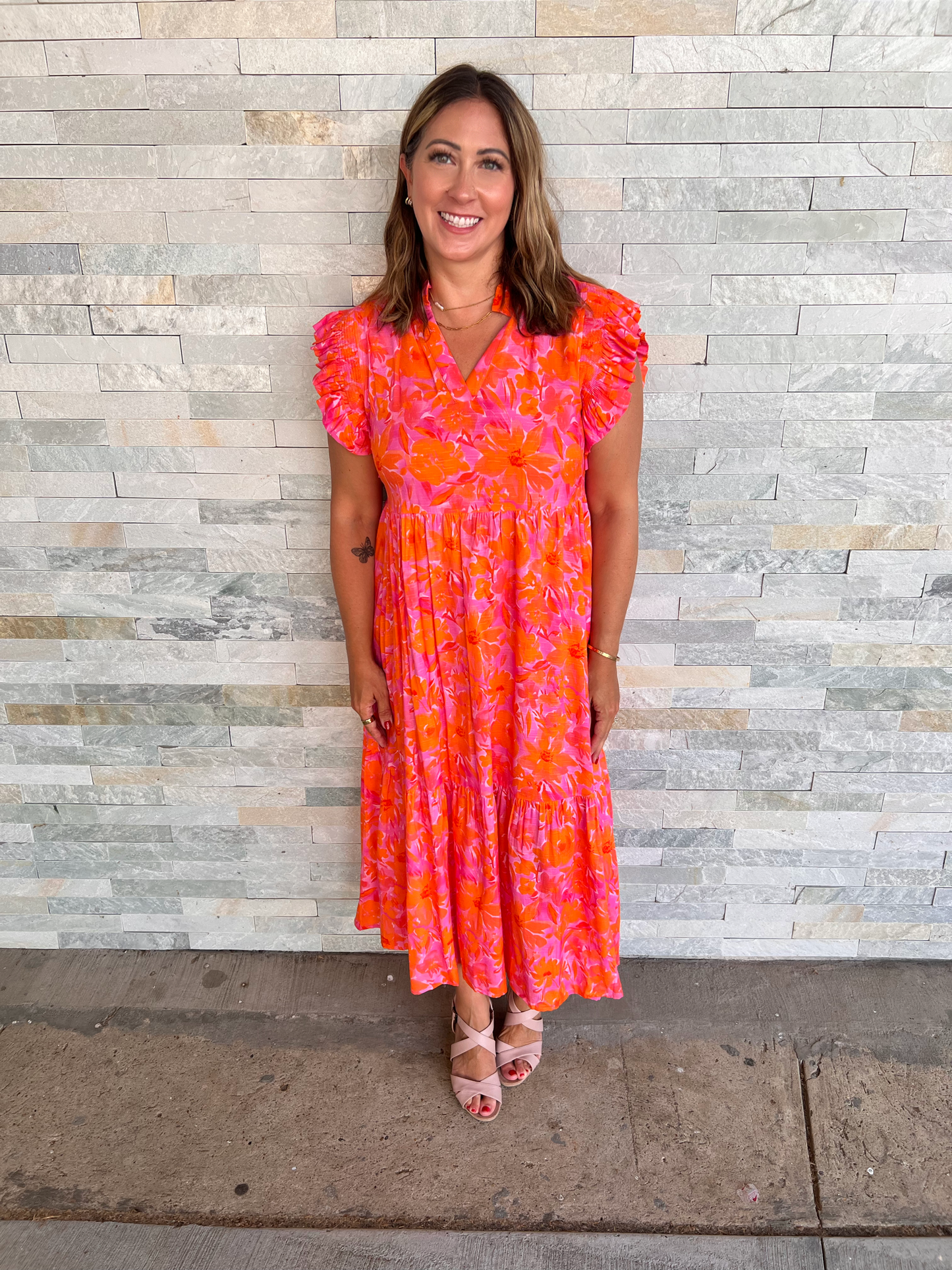 Creamsicle Dreams Orange and Pink Dress