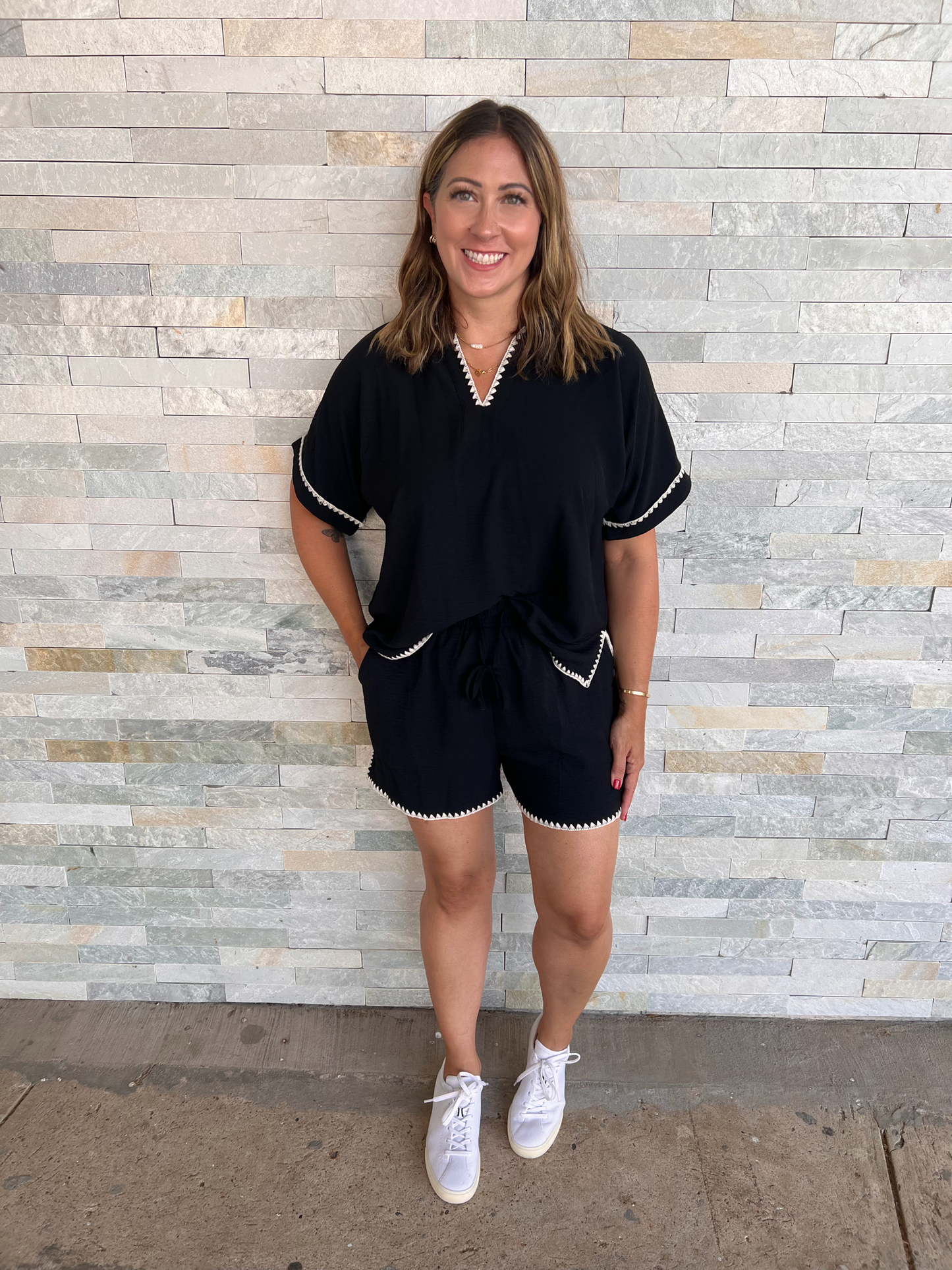 Easy Going Black Short Set