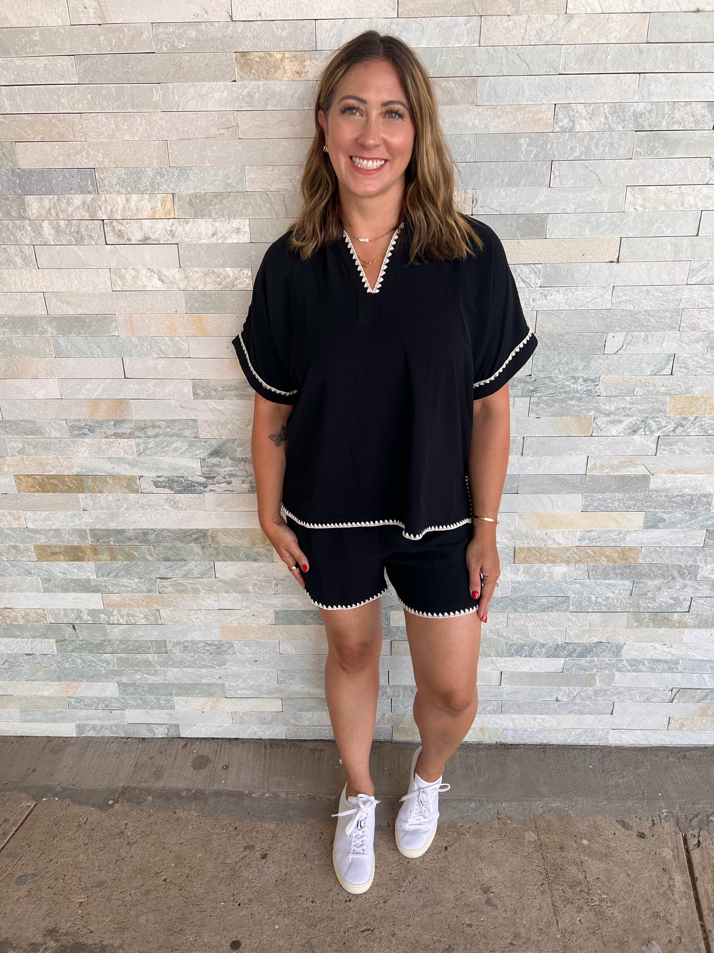 Easy Going Black Short Set