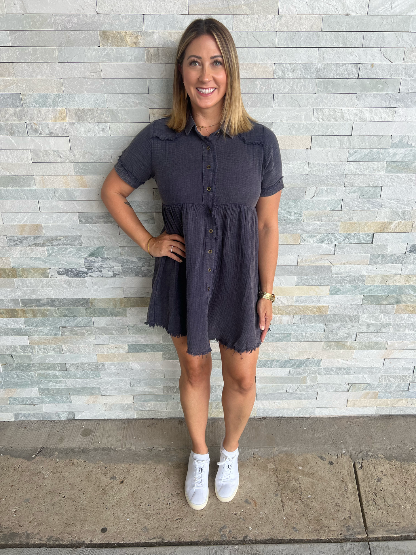 . Midnight Distressed Dress