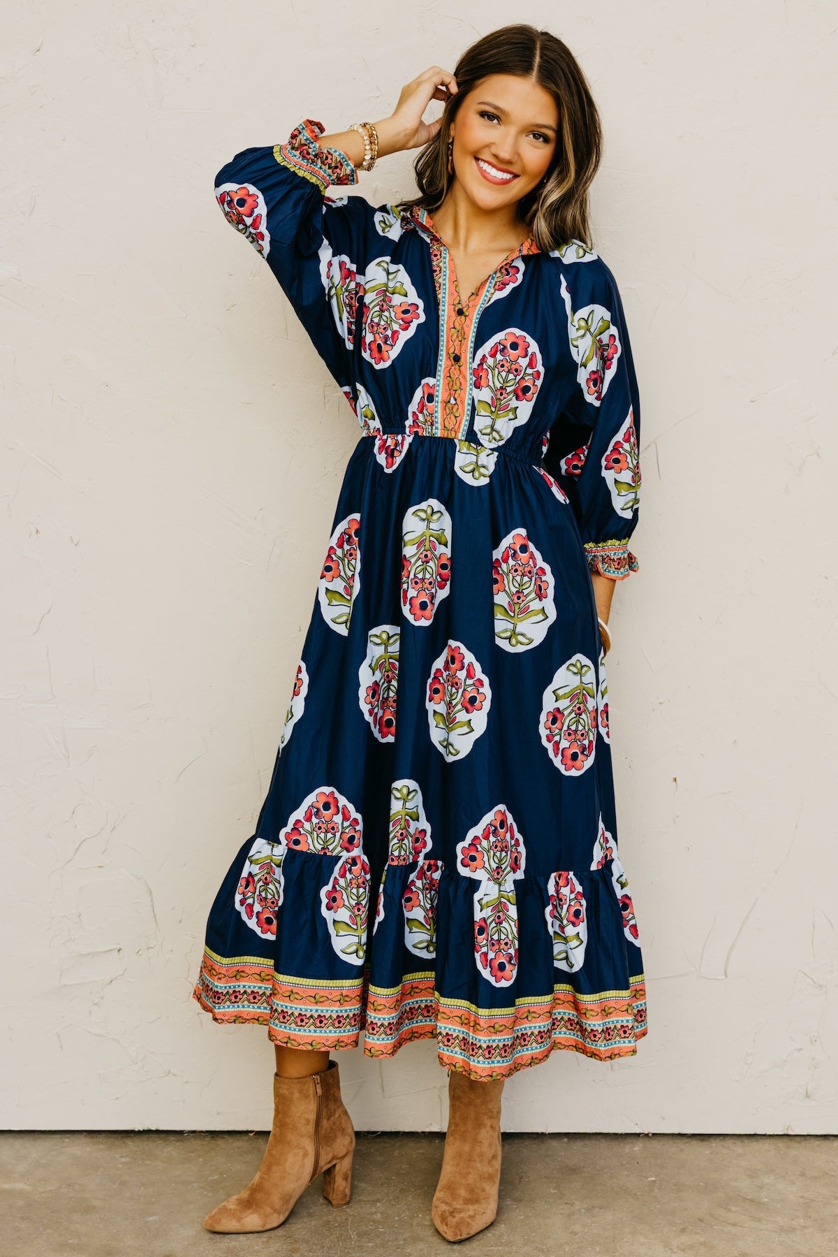 . The Omni Floral Woven Midi Dress