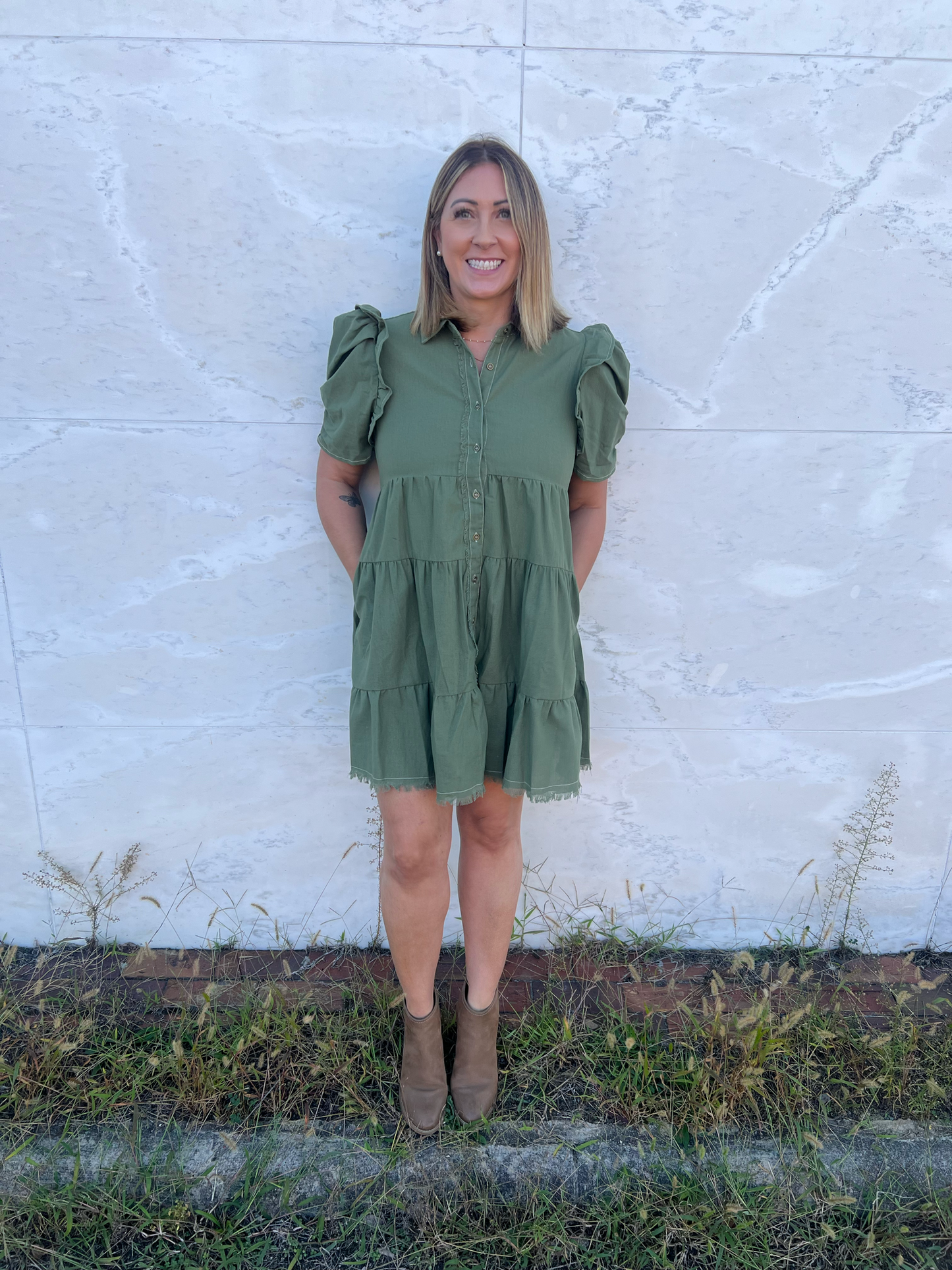 . In The Moment Button Up Shirt Dress