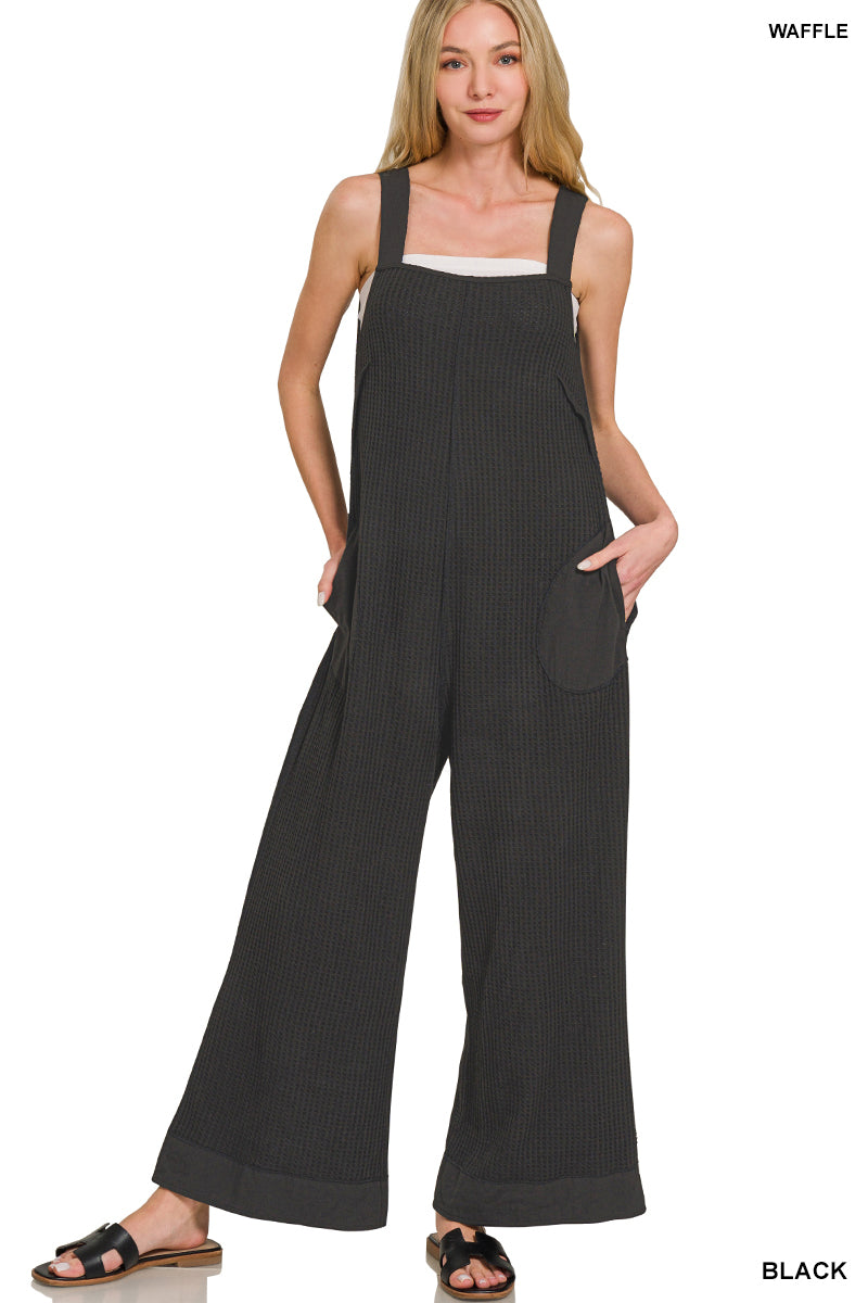 . Waffle Me Knit Wide Leg Overalls