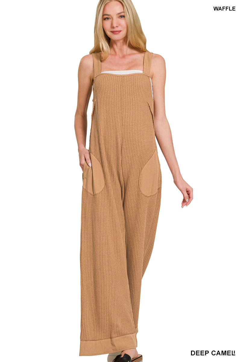 . Waffle Me Knit Wide Leg Overalls