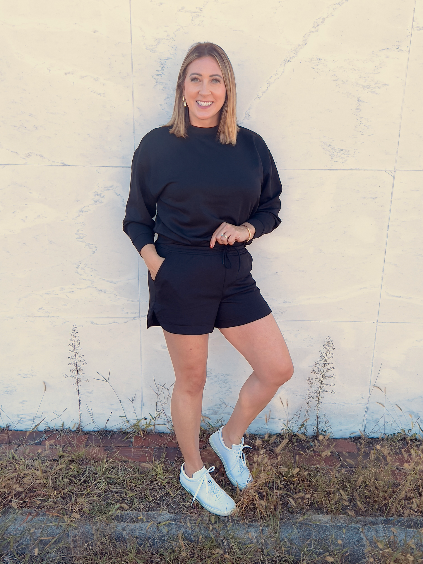 Ella Long Sleeve Scuba Short Set