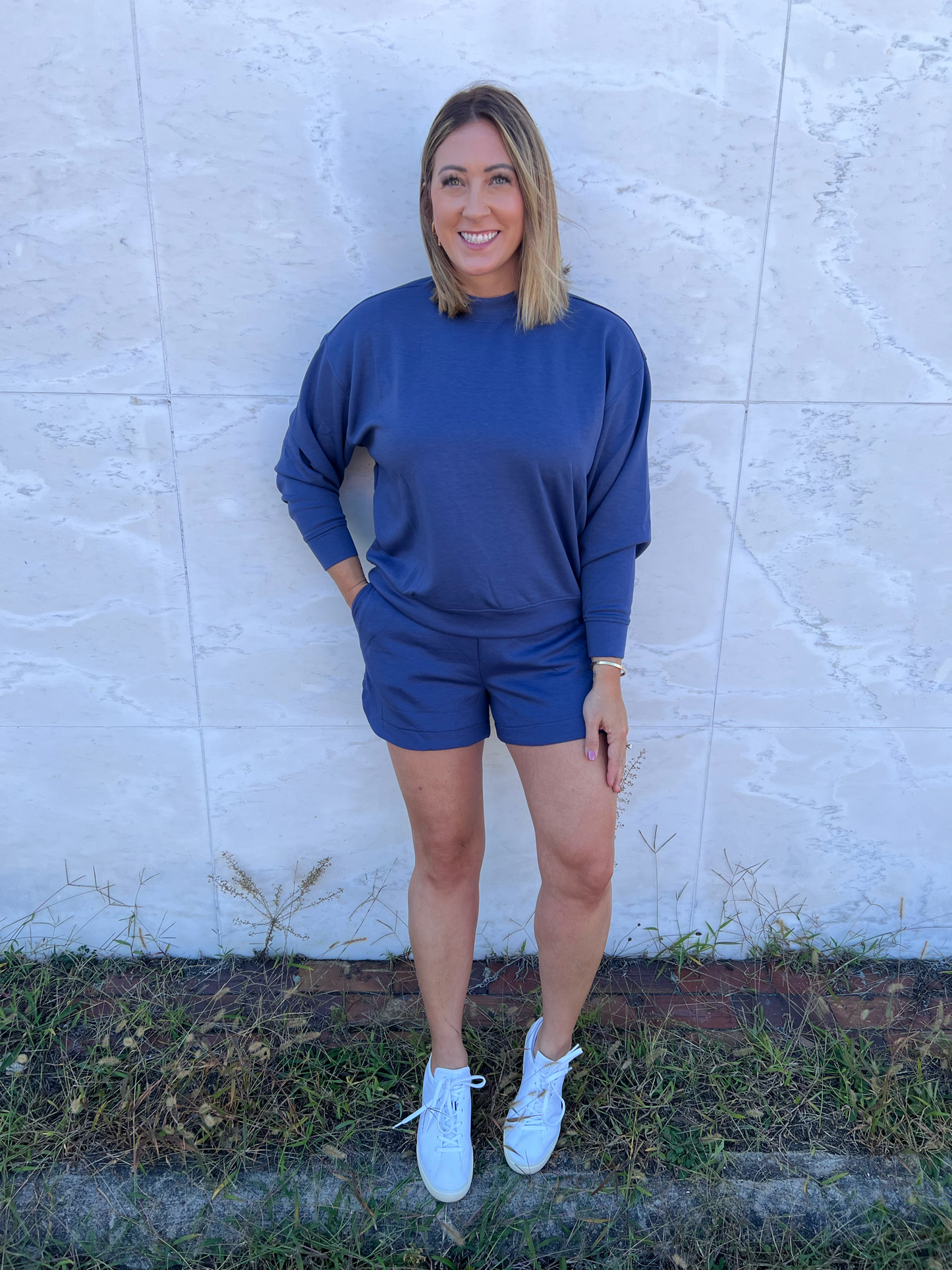 Ella Long Sleeve Scuba Short Set