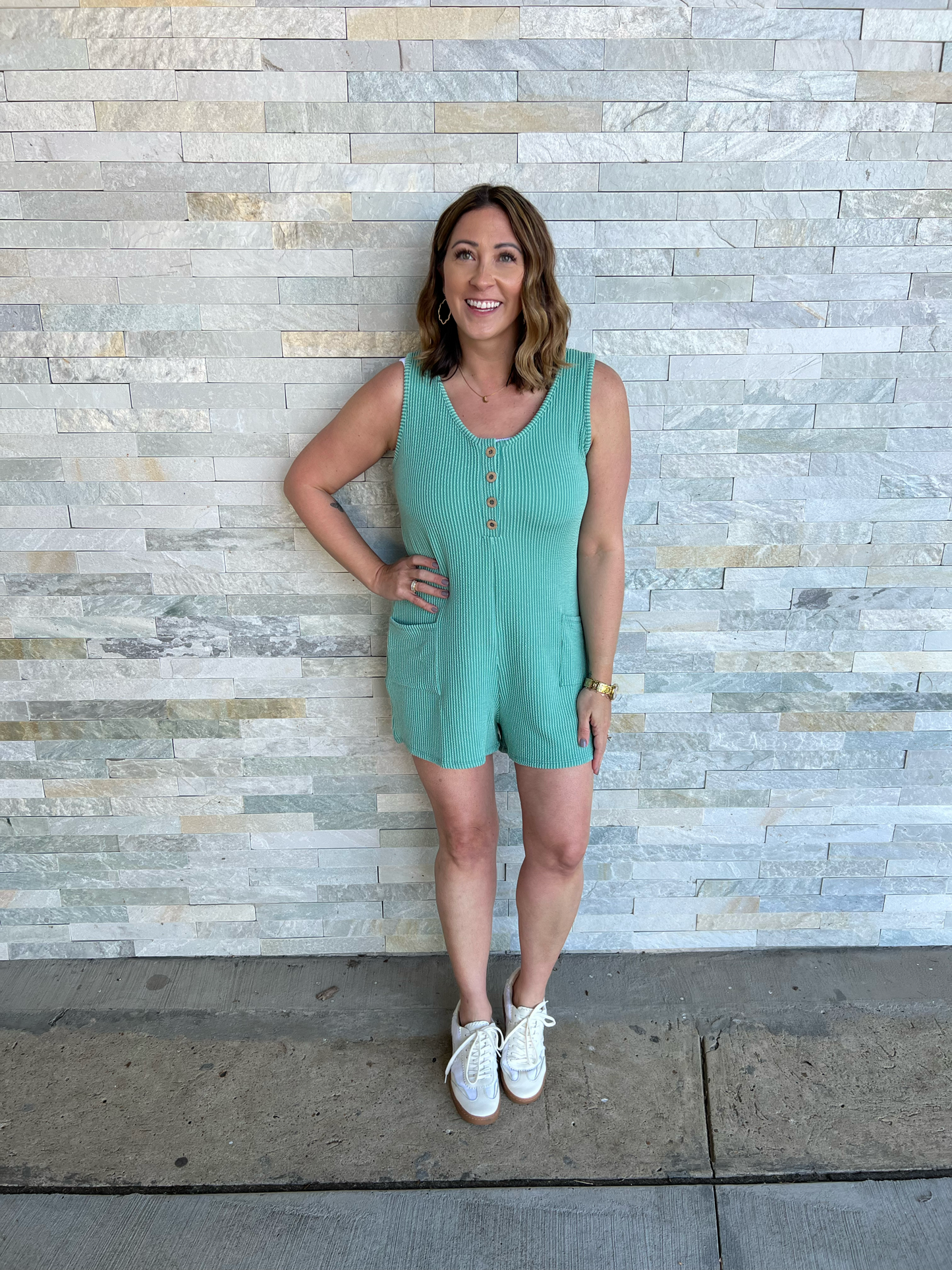 . Comfort Vibes Lt. Jade Ribbed Short Jumper