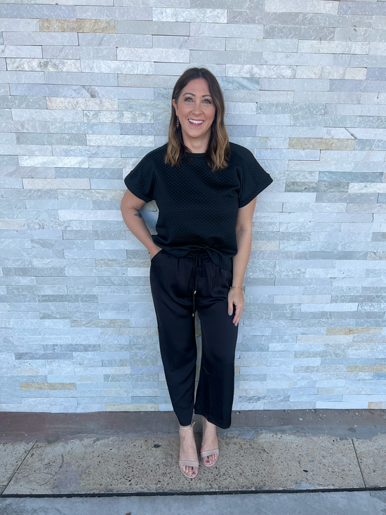 Solstice Black Wide Leg Dress Pant