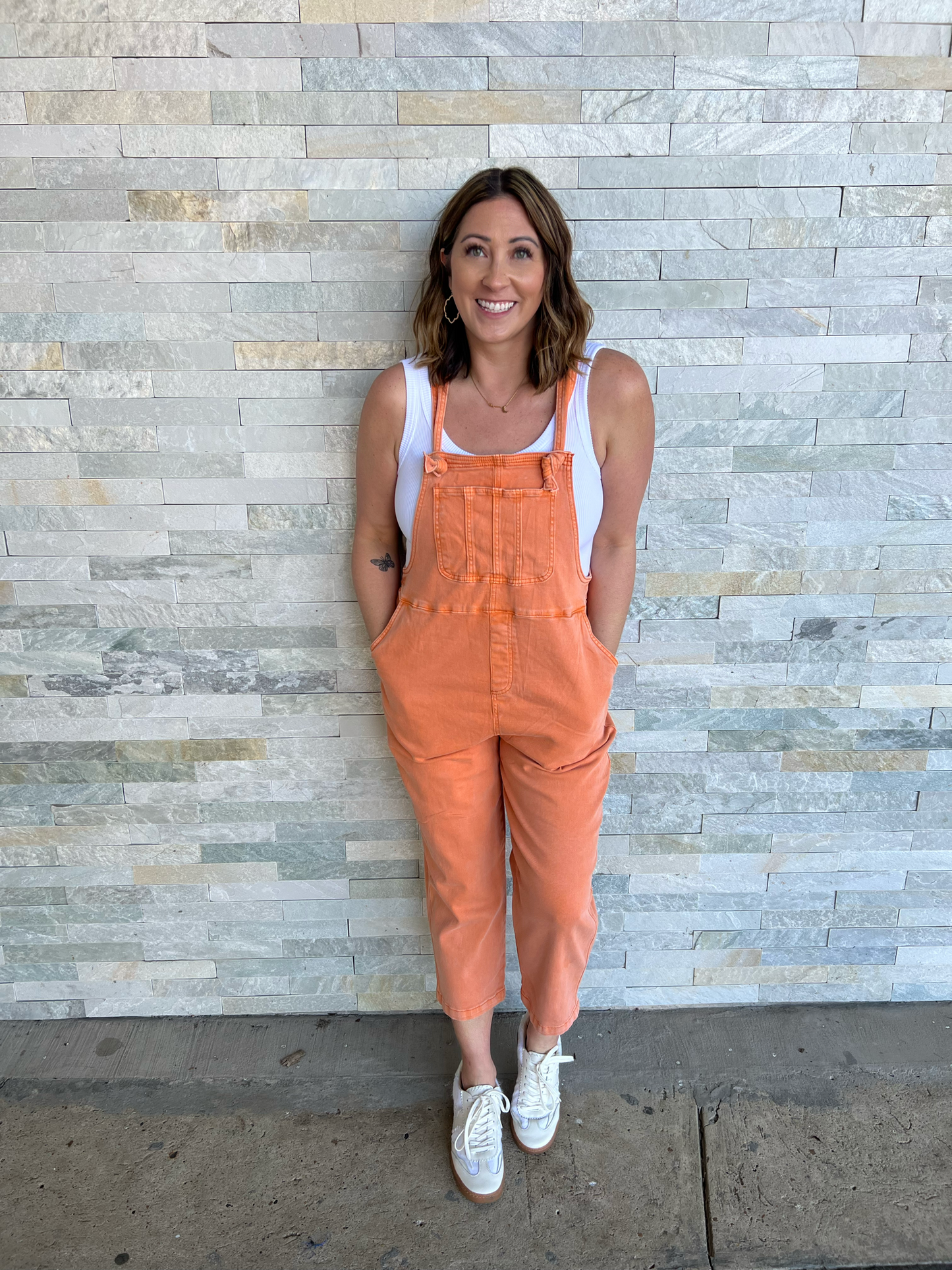My Favorite Orange Denim Overalls