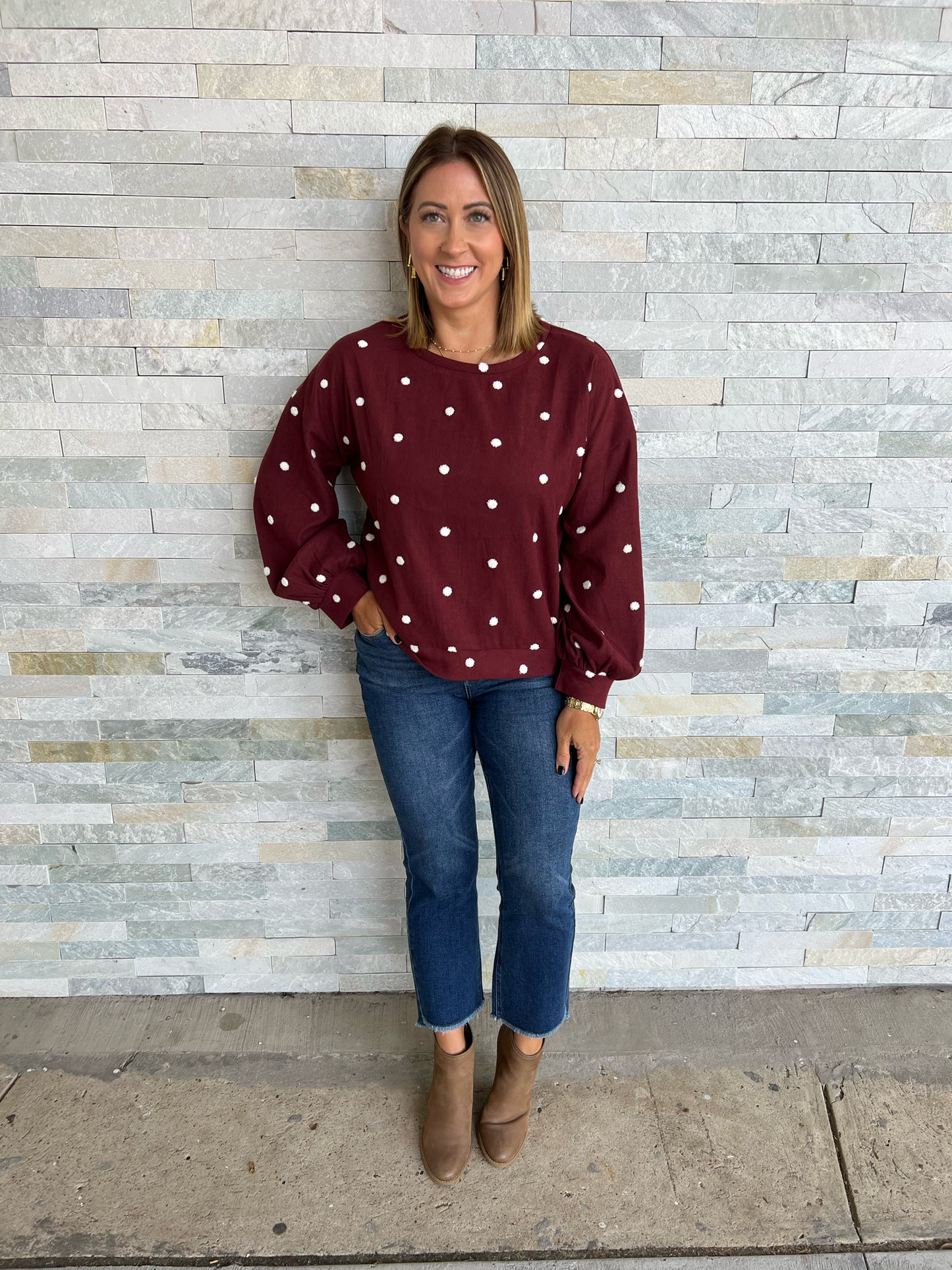 . In Dreamland Swiss Dot Sweatshirt