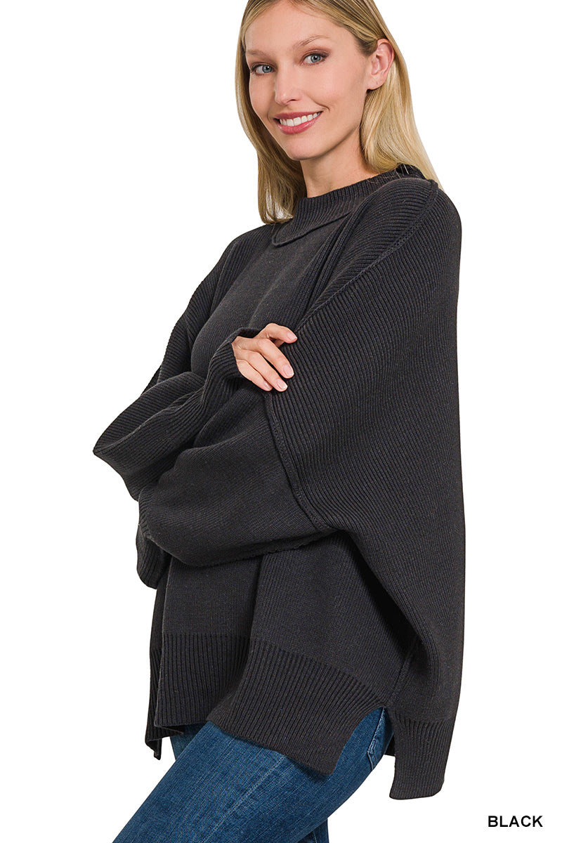 . Amy Ribbed Drop Shoulder Sweater
