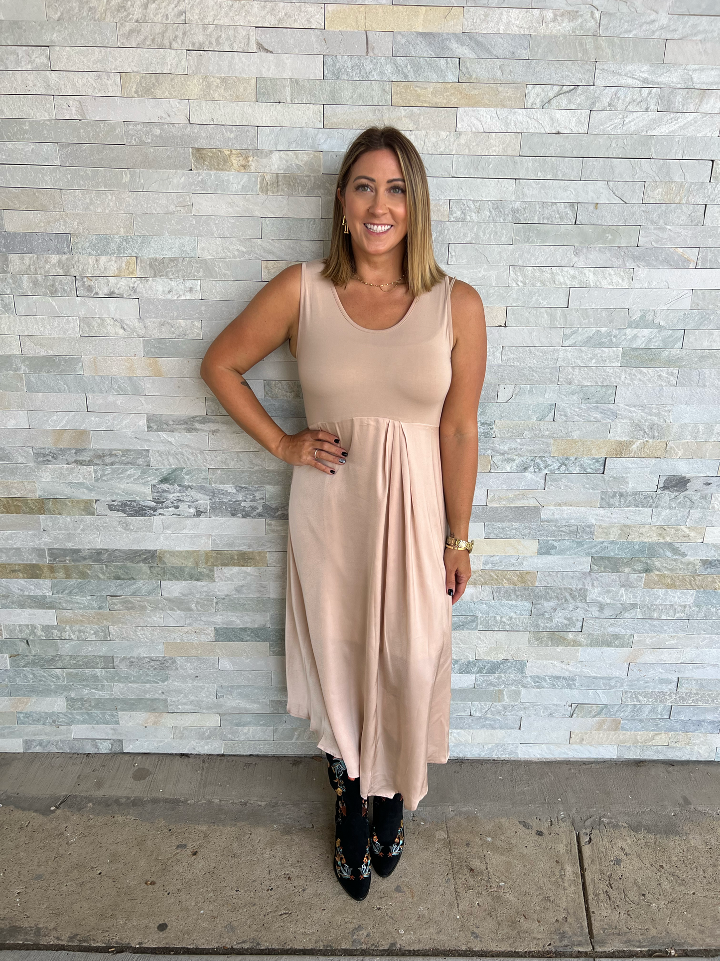 Gema Tank Dress and Sweater Combo