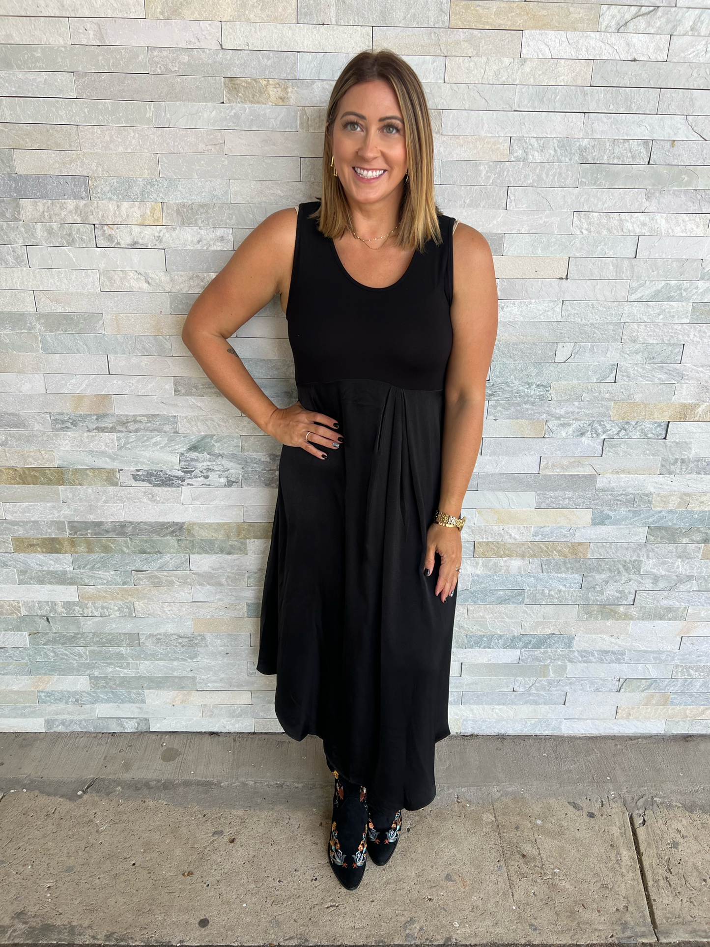 Gema Tank Dress and Sweater Combo