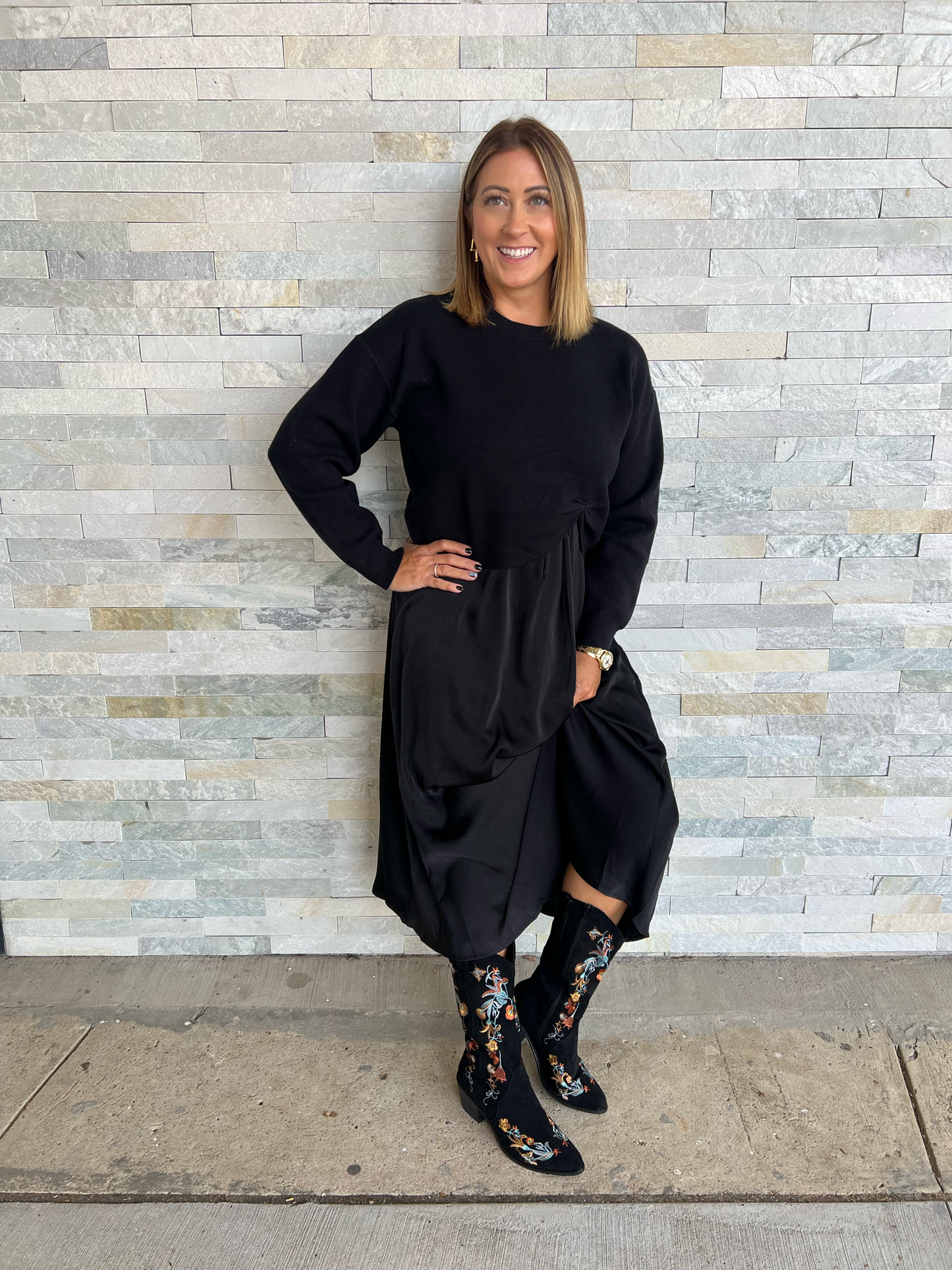 Gema Tank Dress and Sweater Combo