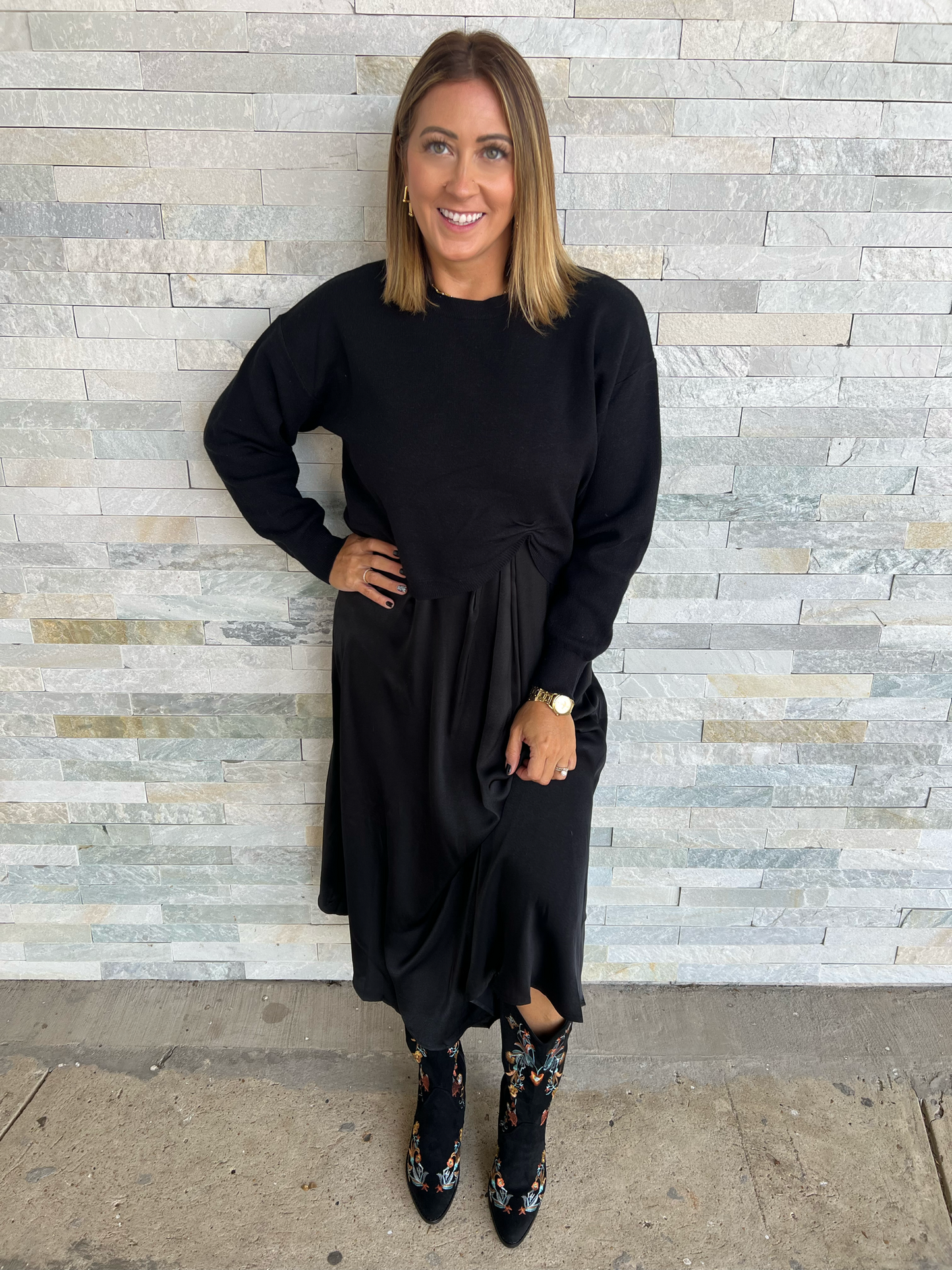 Gema Tank Dress and Sweater Combo