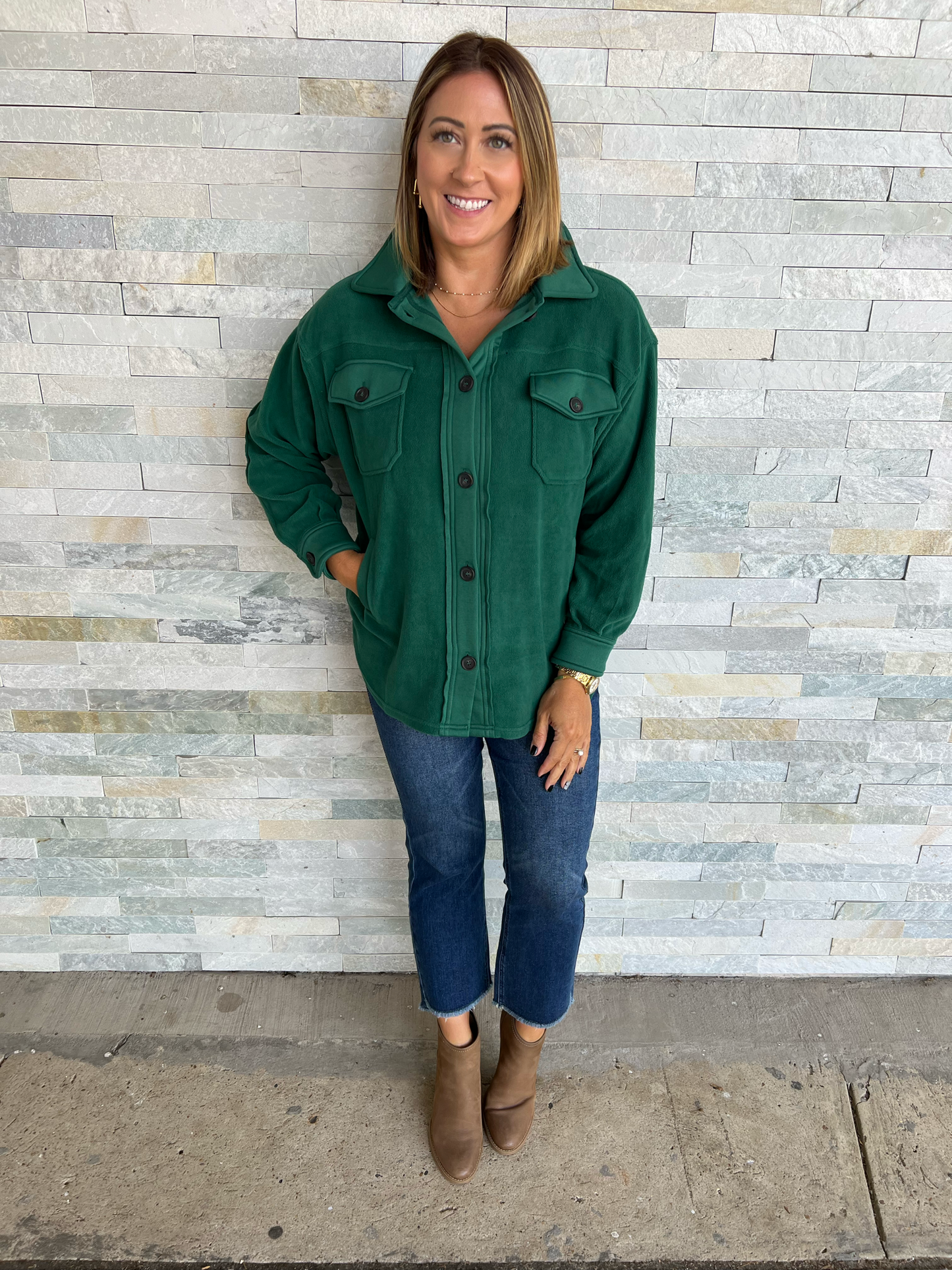 .  Oversized Basic Fleece Shacket