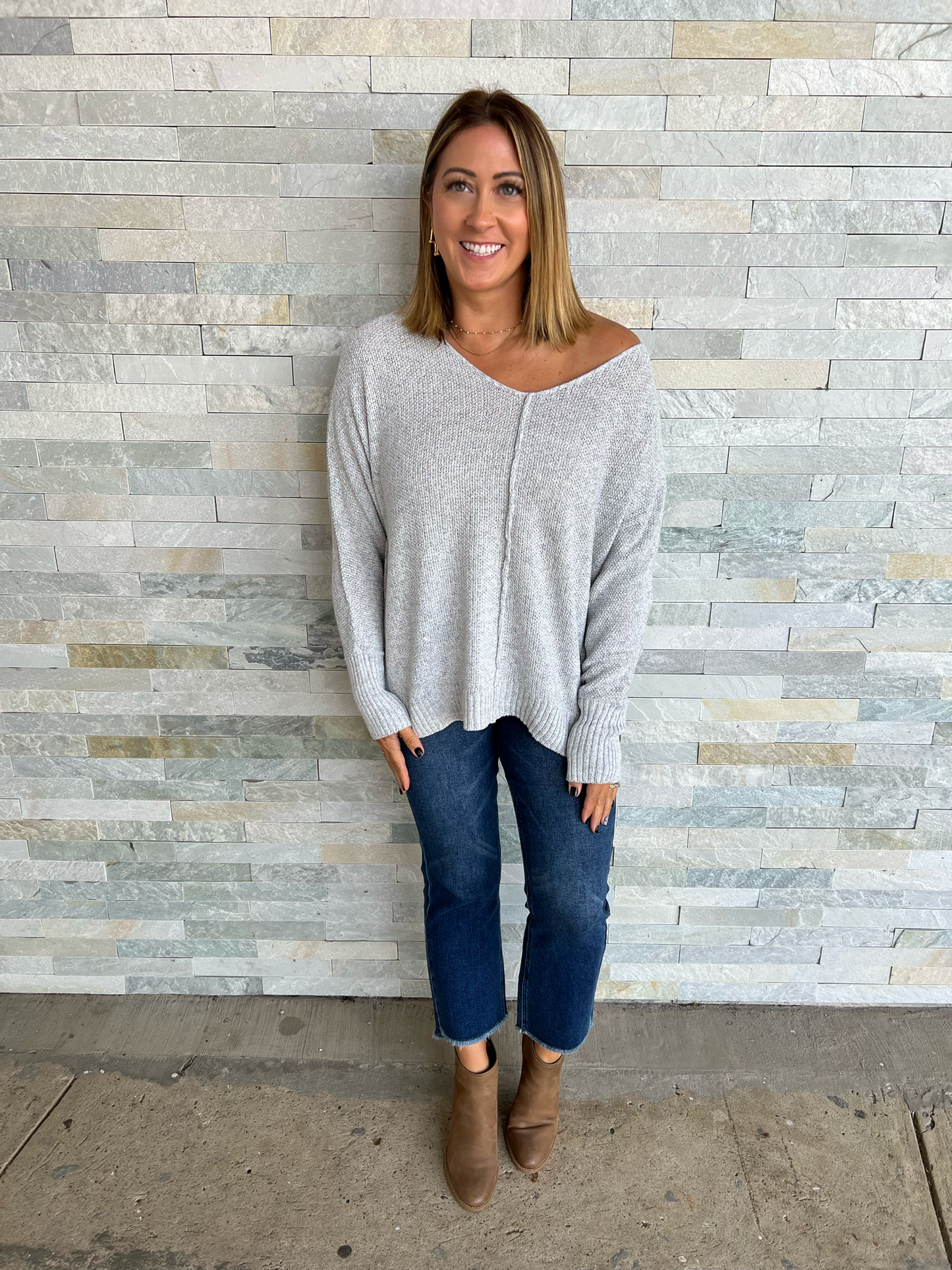 . Harper V Neck Lightweight Sweater