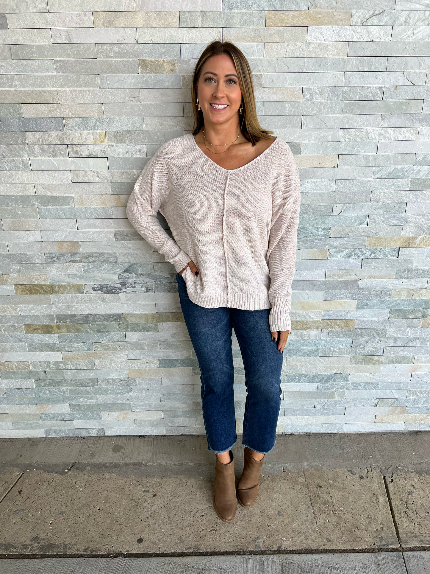 . Harper V Neck Lightweight Sweater