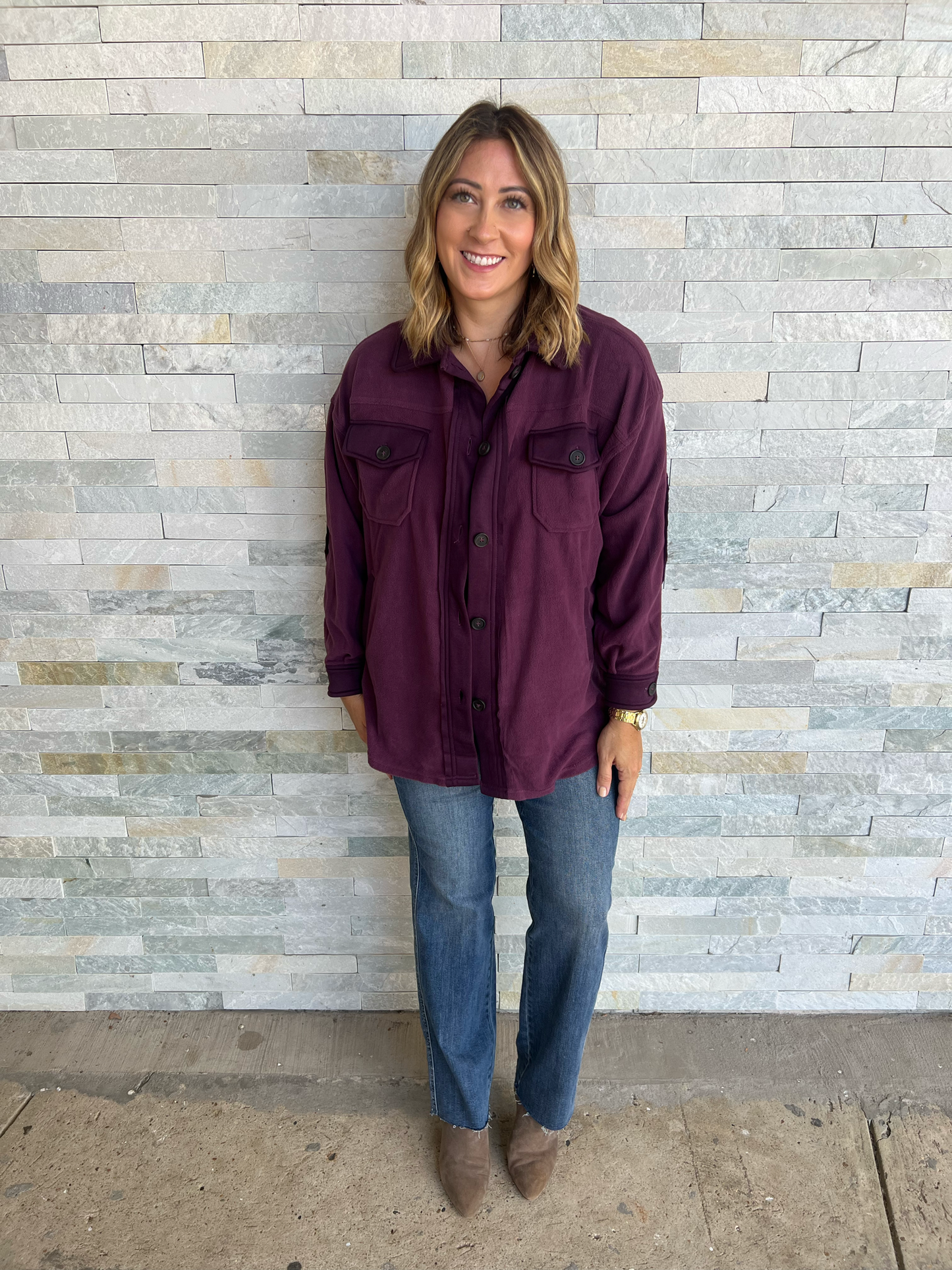 . Oversized Basic Fleece Shacket