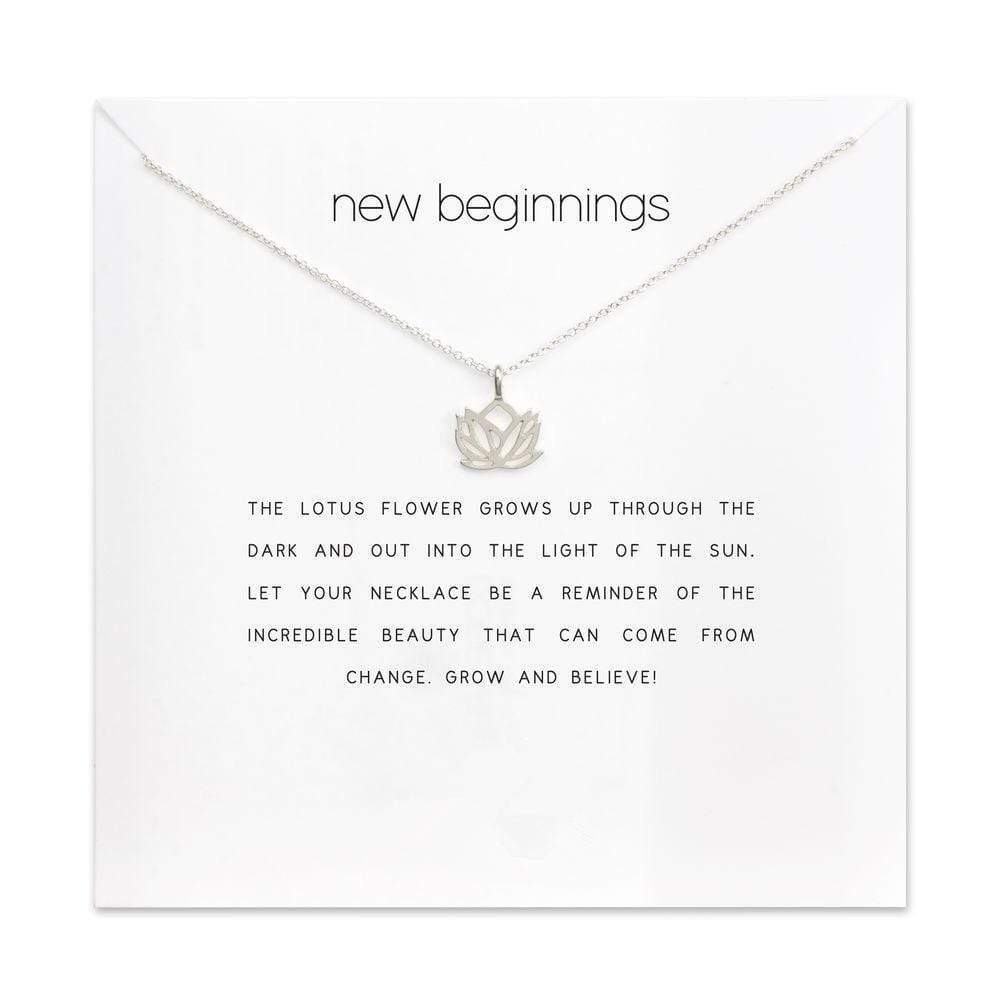 . New Beginnings Lotus Card Necklace