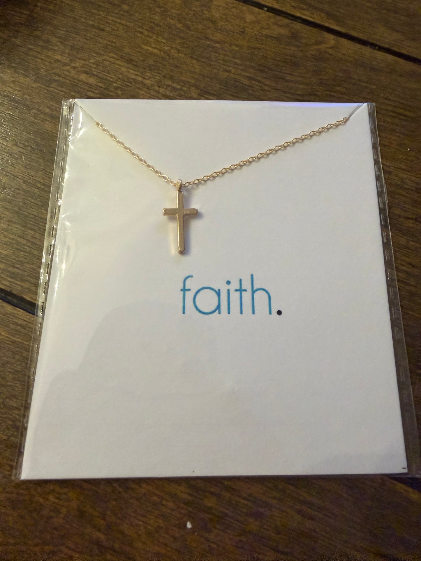 . Faith Cross Card Necklace