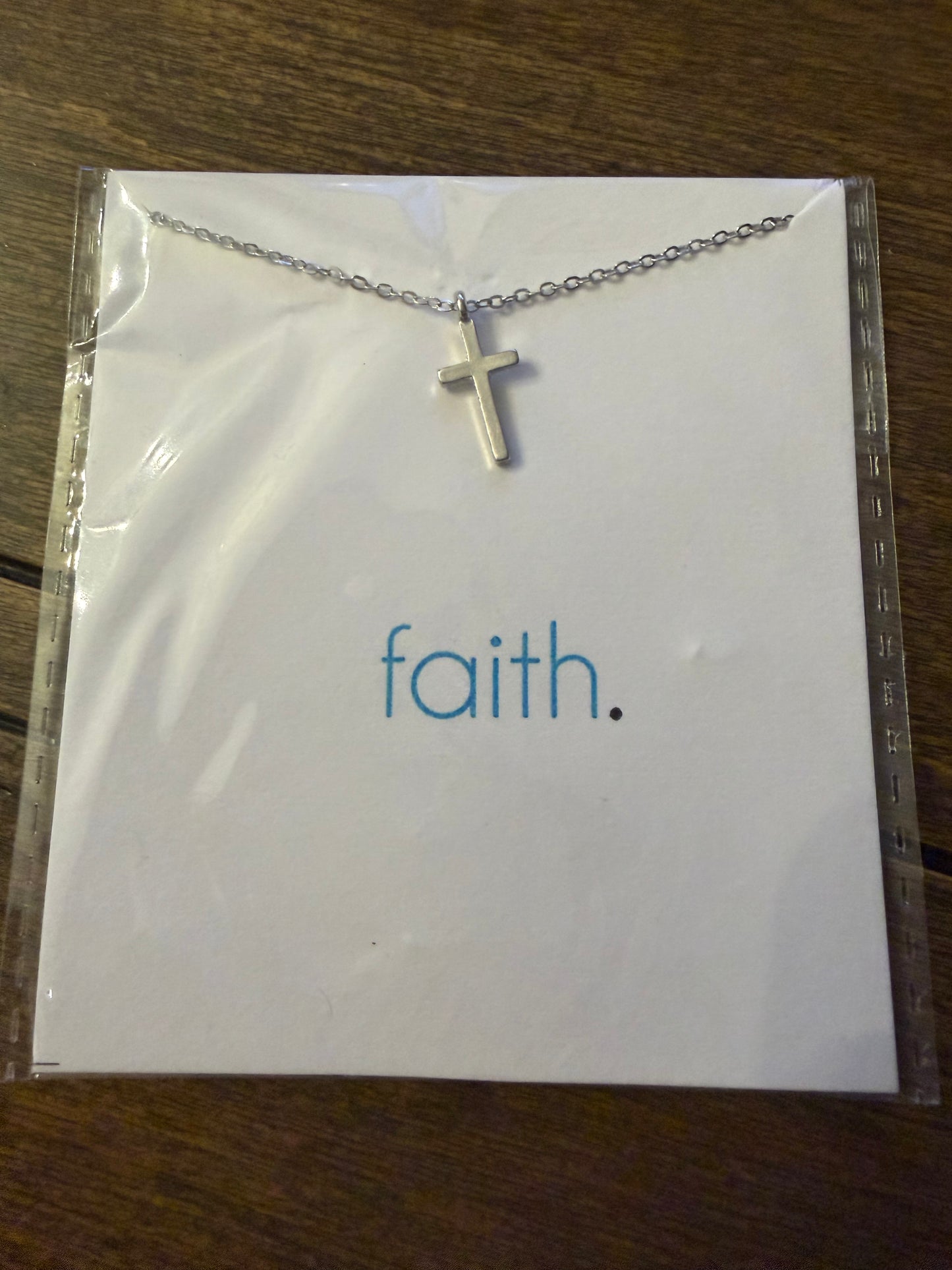 . Faith Cross Card Necklace