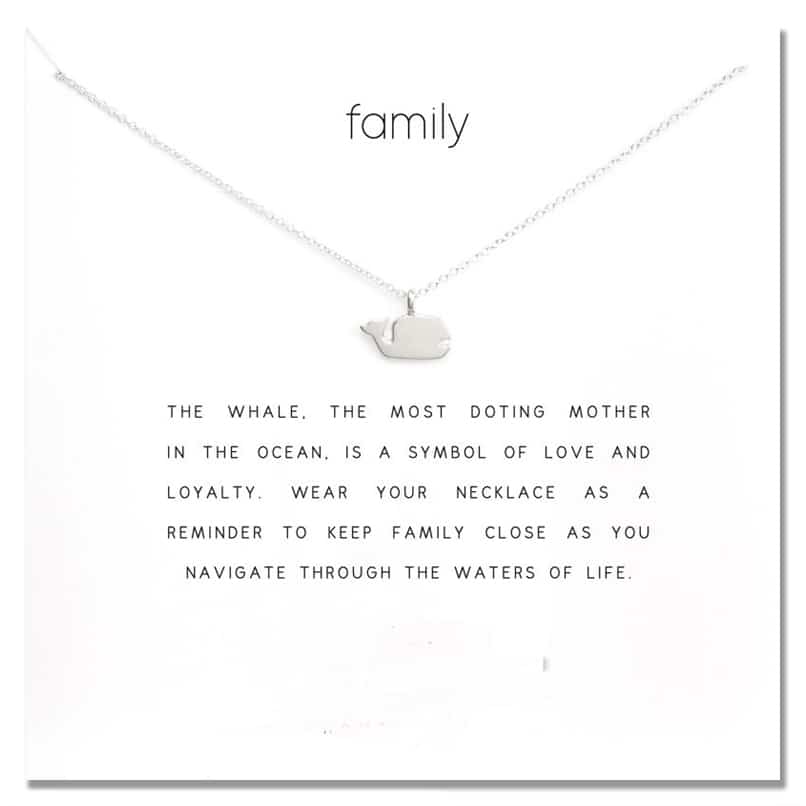 . Family, Whale card necklace