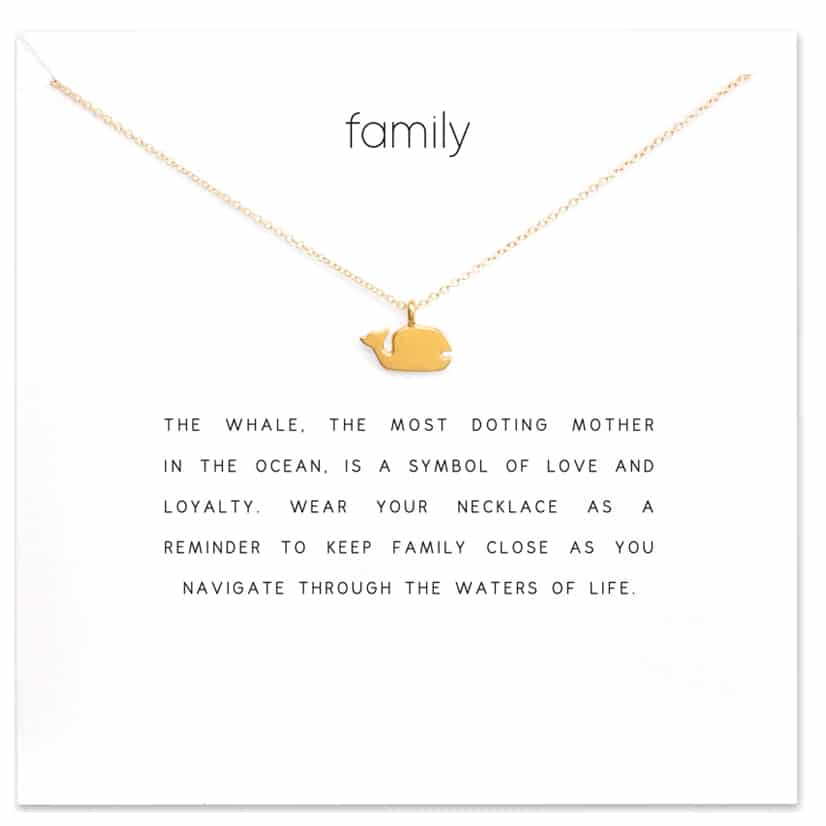 . Family, Whale card necklace