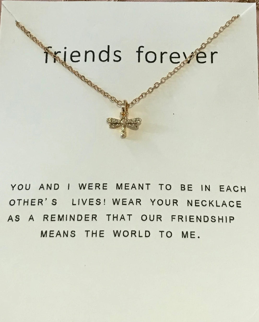 . Friends Forever- Dragonfly card Necklace