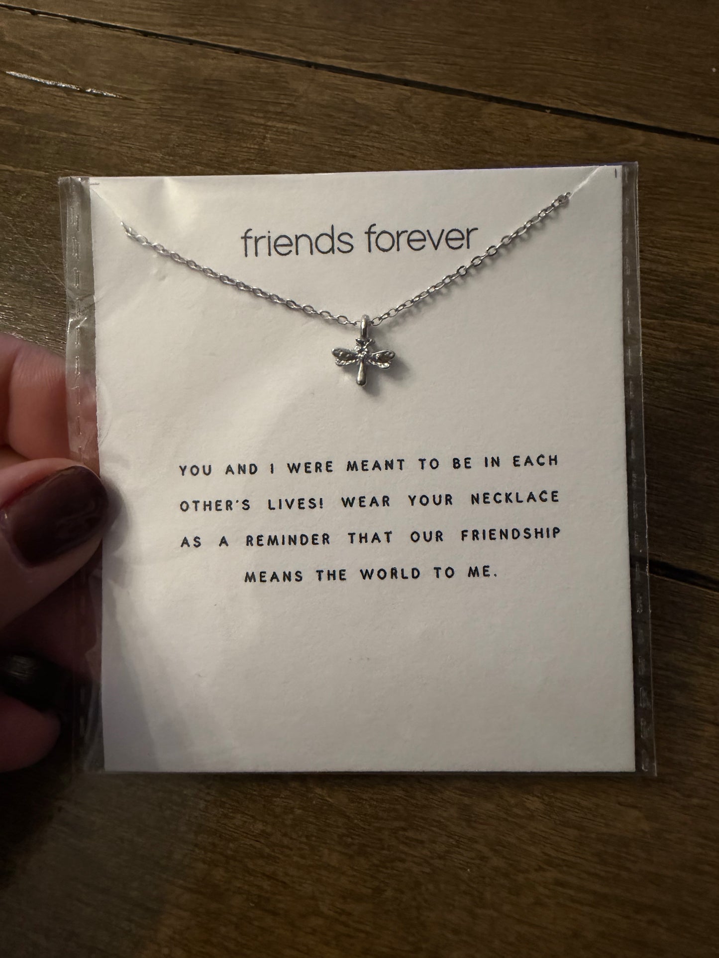 . Friends Forever- Dragonfly card Necklace