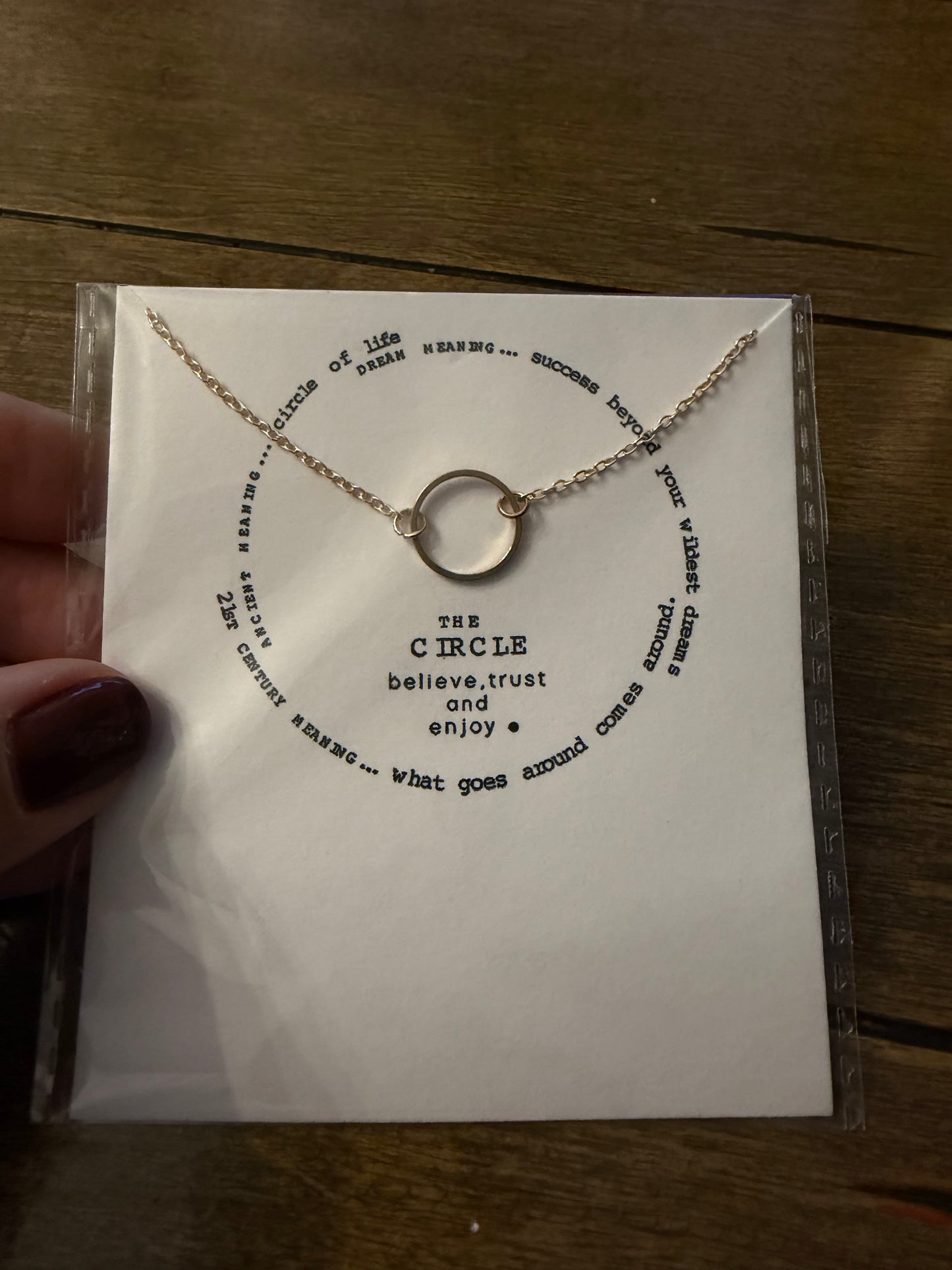 . Meaning of The Circle Card Necklace