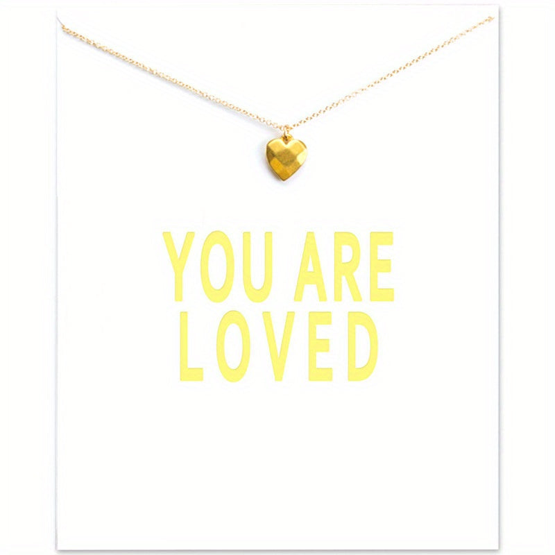 You Are Loved, Heart Card Necklace