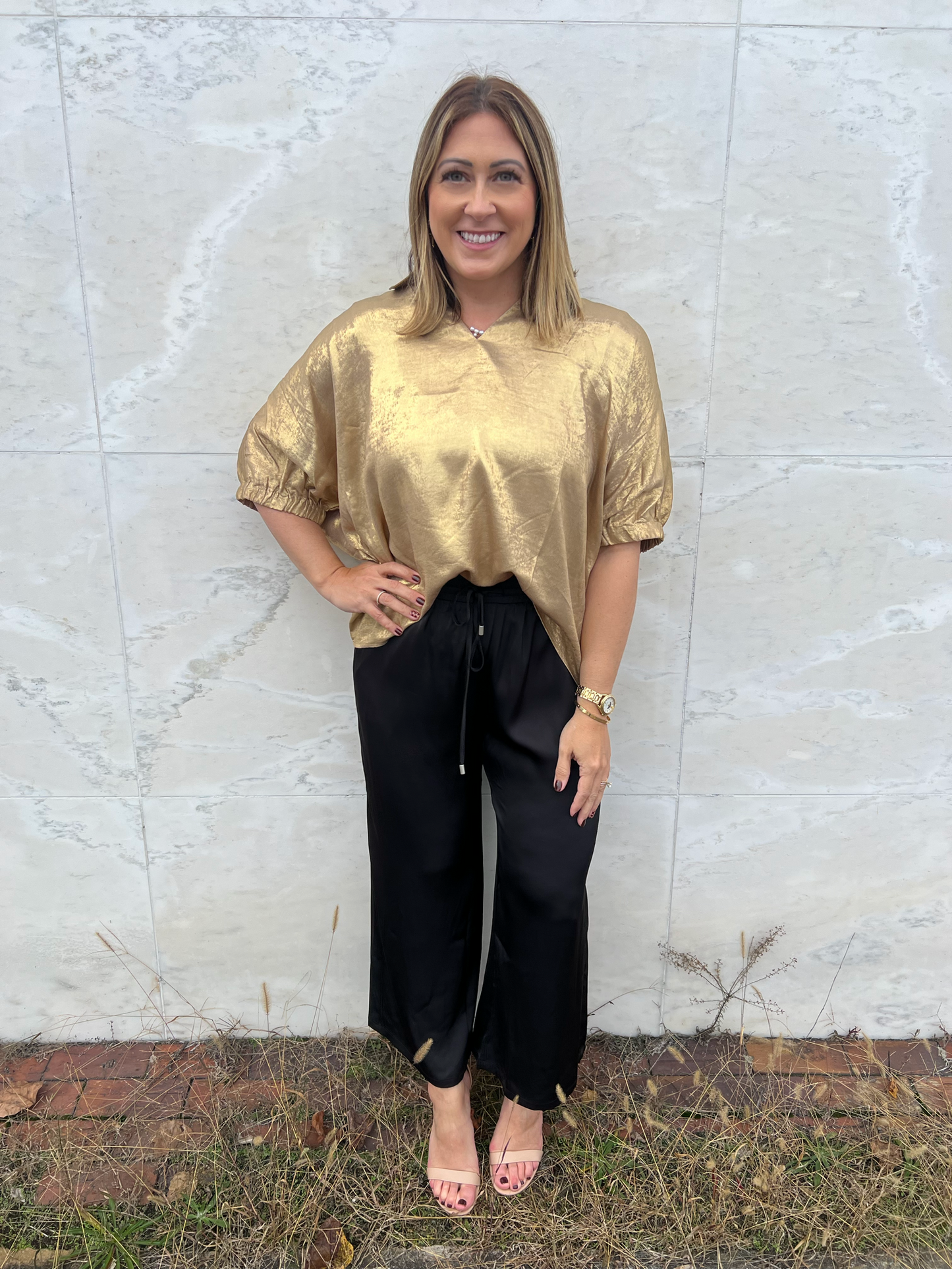 Blissful Gold Neck Top