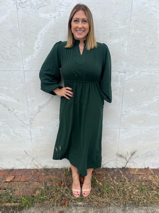 Wonderful Times Hunter Green Dress