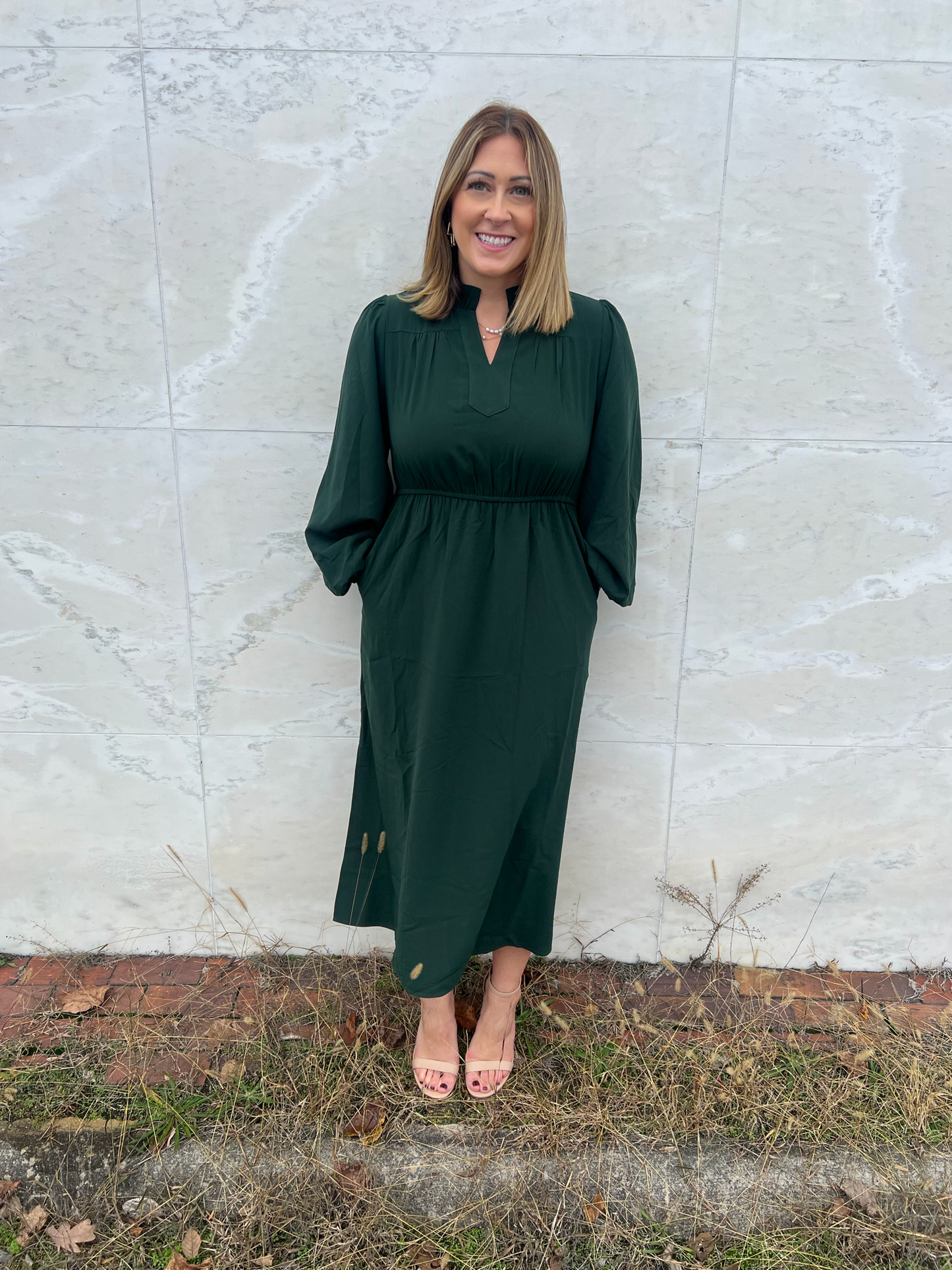 Wonderful Times Hunter Green Dress