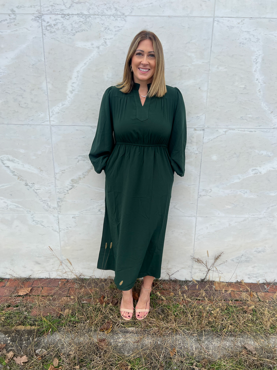 Wonderful Times Hunter Green Dress