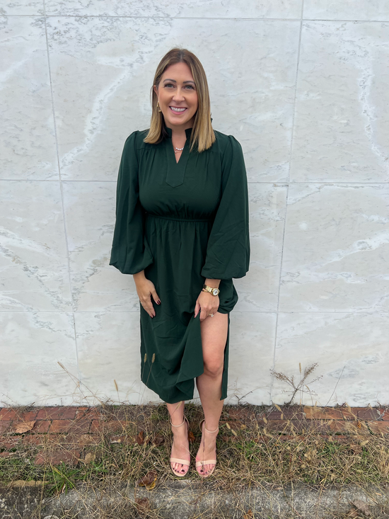 Wonderful Times Hunter Green Dress