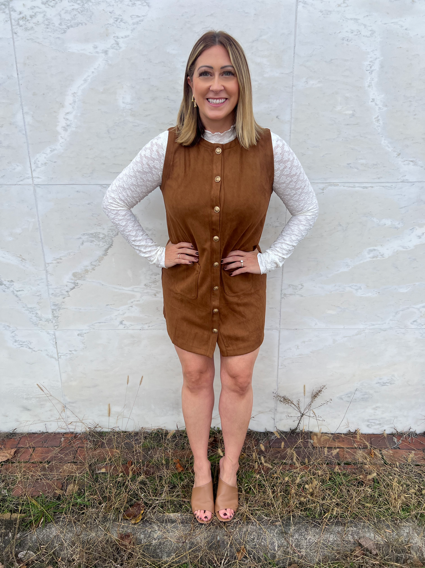 . Love Me Camel Sleeveless Dress