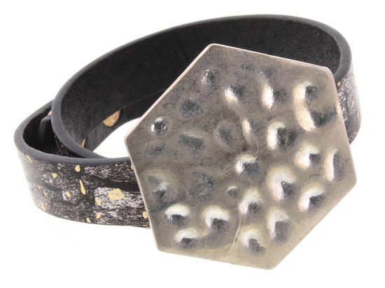 Load image into Gallery viewer, . Black with Silver Fleck Wrap Bracelet
