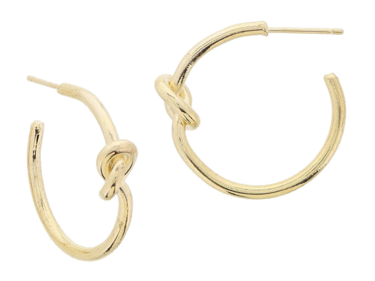 * GOLD KNOTTED HOOP EARRINGS